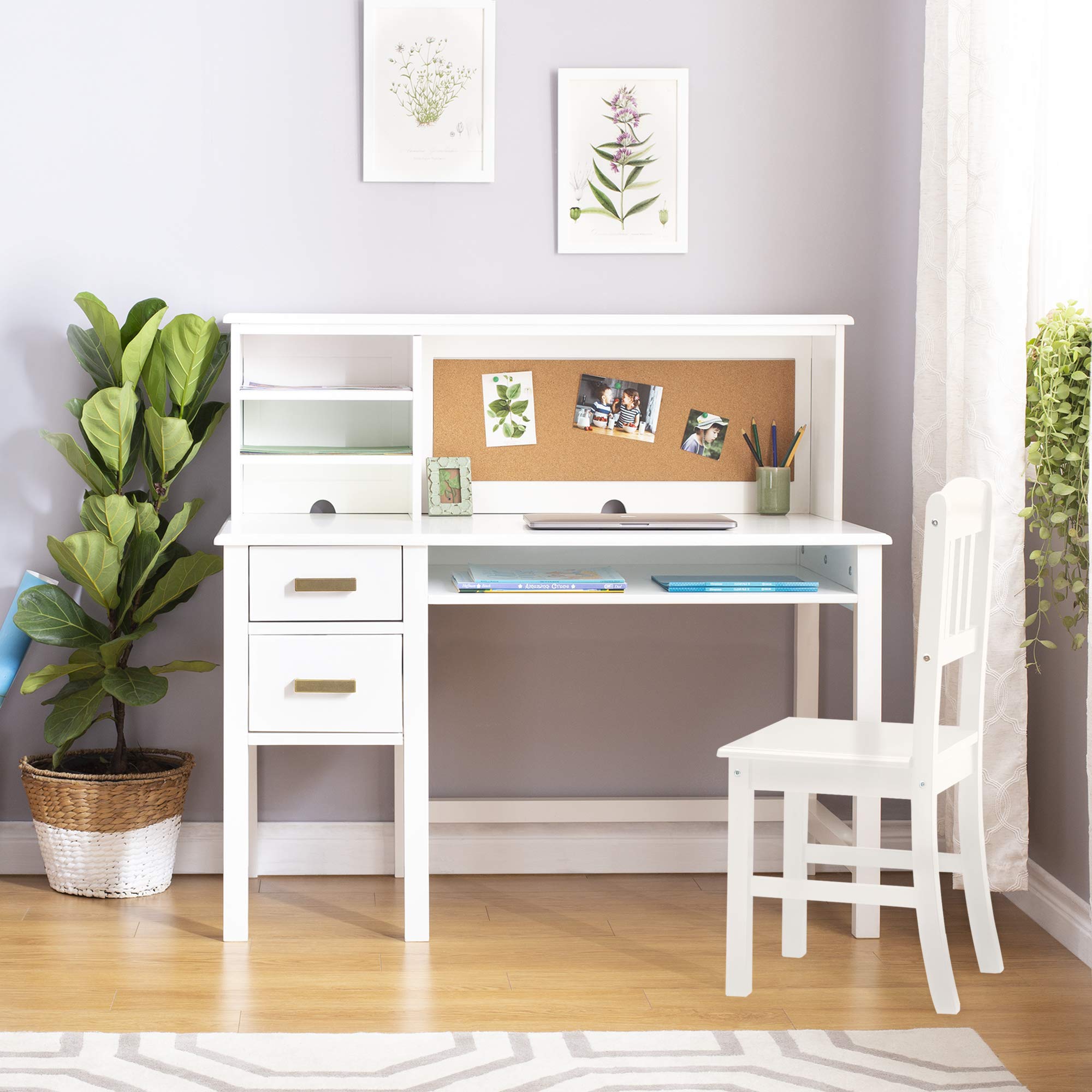 Buy Guidecraft Taiga Desk, Hutch and Chair White Student's Study