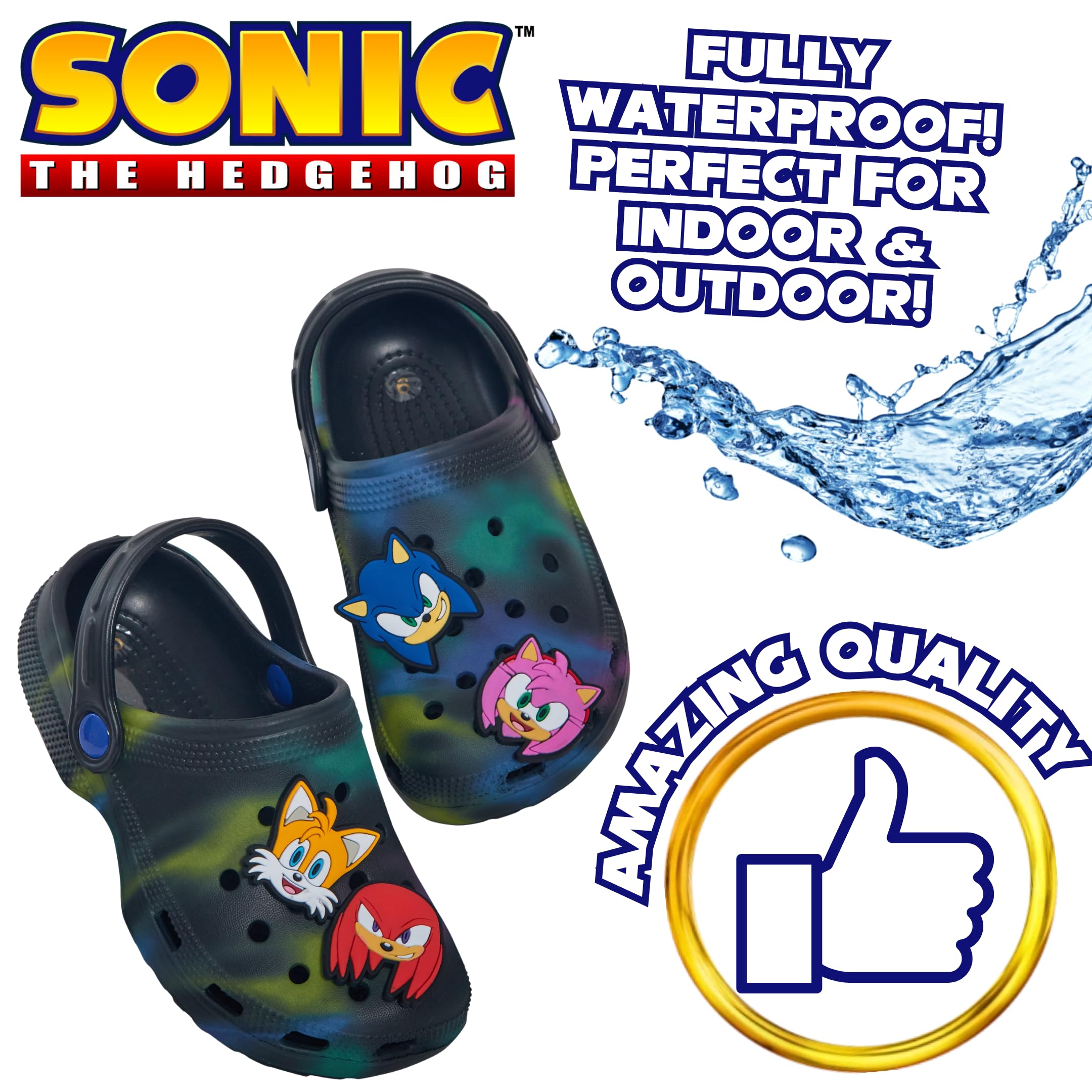 Sonic The Hedgehog Zoccoli Charms Ragazzi Ragazze Sandali Bambini Estate Ciabatte con Cinturino alla Caviglia Scarpe da Spiaggia