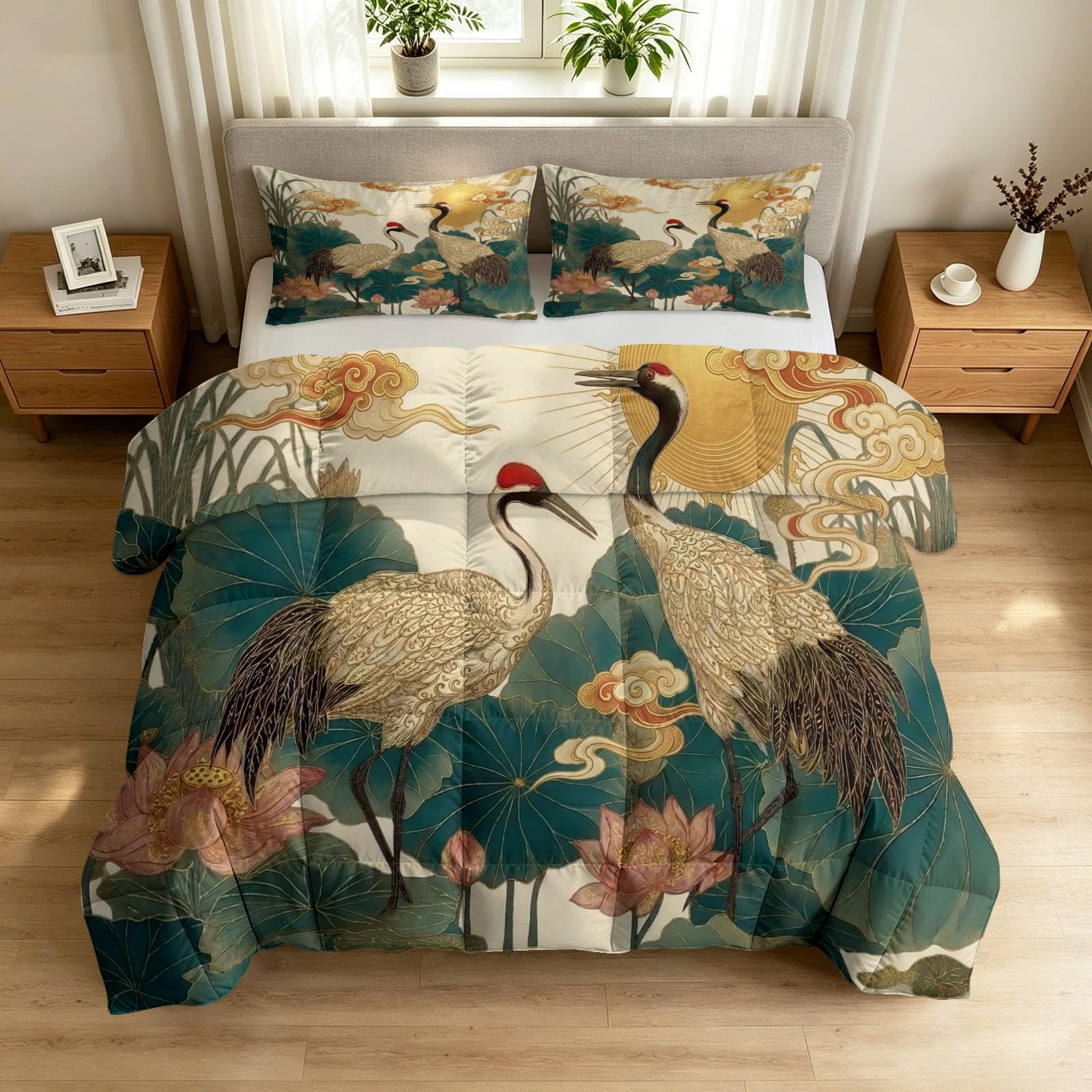 Couette matelassée réversible 220 GSM 200x200 cm coton lavé lit double