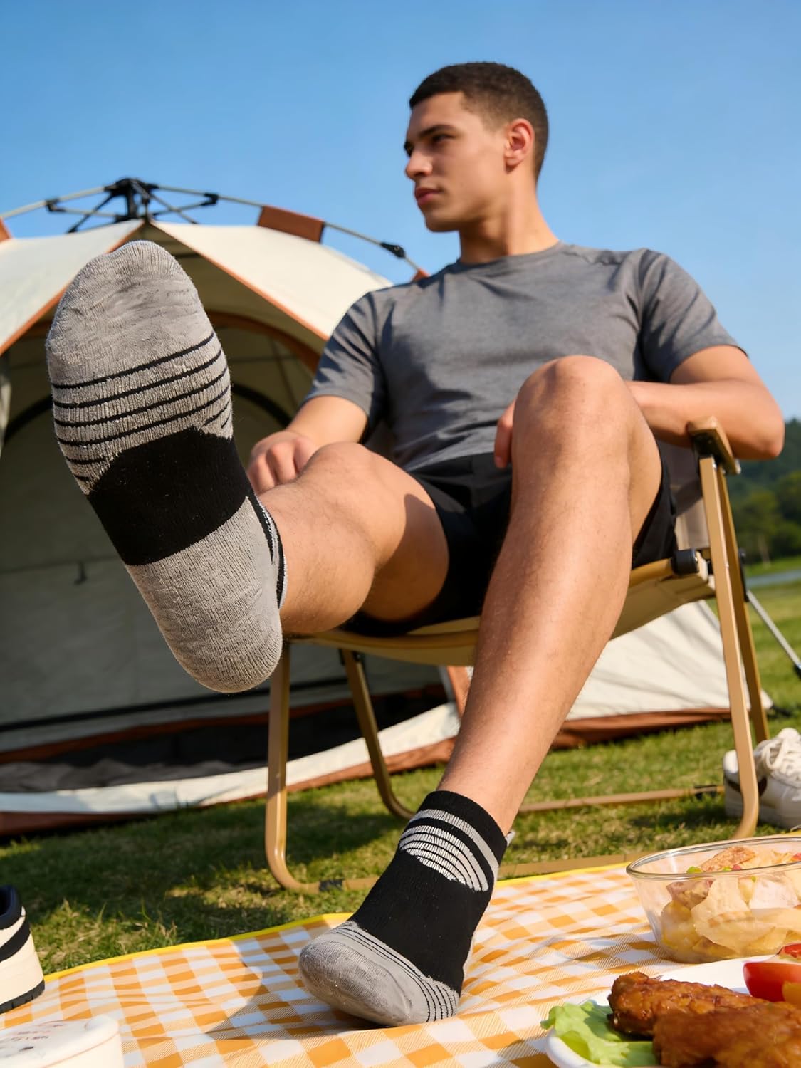 3 Pairs Men's Merino Wool Ankle Socks - 90% Fine Wool Ultra Soft Breathable Athletic Socks for Sports & Daily Wear
