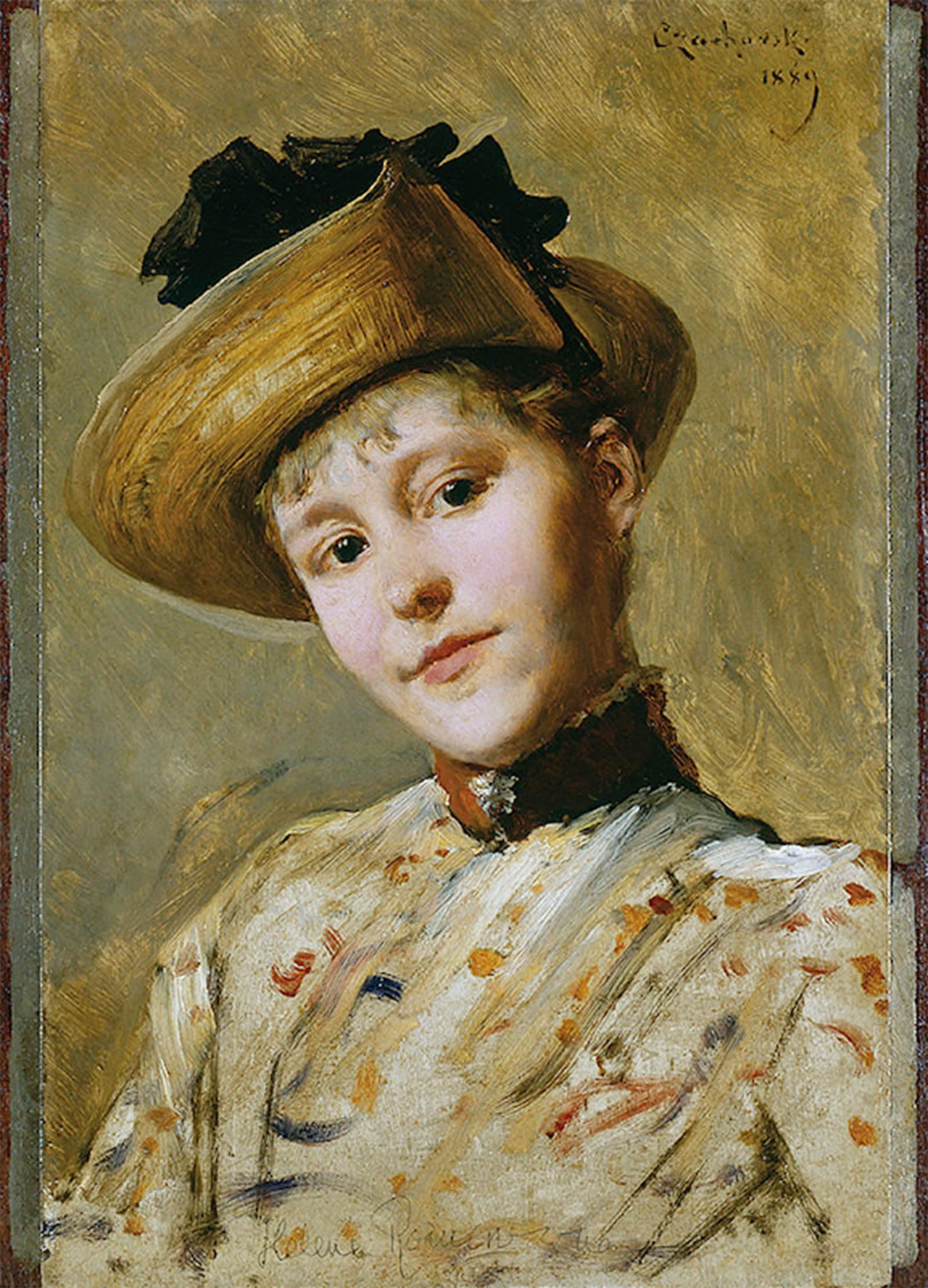 RZHRHJES Vintage Wall Art Picture on Canvas Wall Art Poster Portrait of Mrs Romer by Wladyslaw Czachórski Canvas Poster for Home Decor 60x90cm