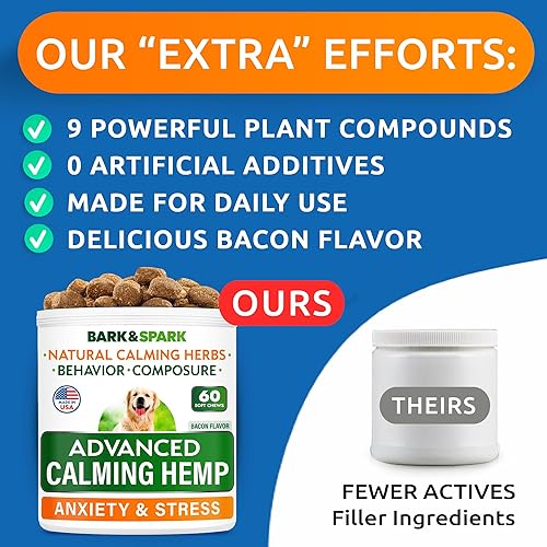 Miniatura 5 de Golosinas calmantes avanzadas de cáñamo para perros, aceite de cáñamo + melatonina, alivio de la ansiedad, ayuda de separación, alivio del estrés