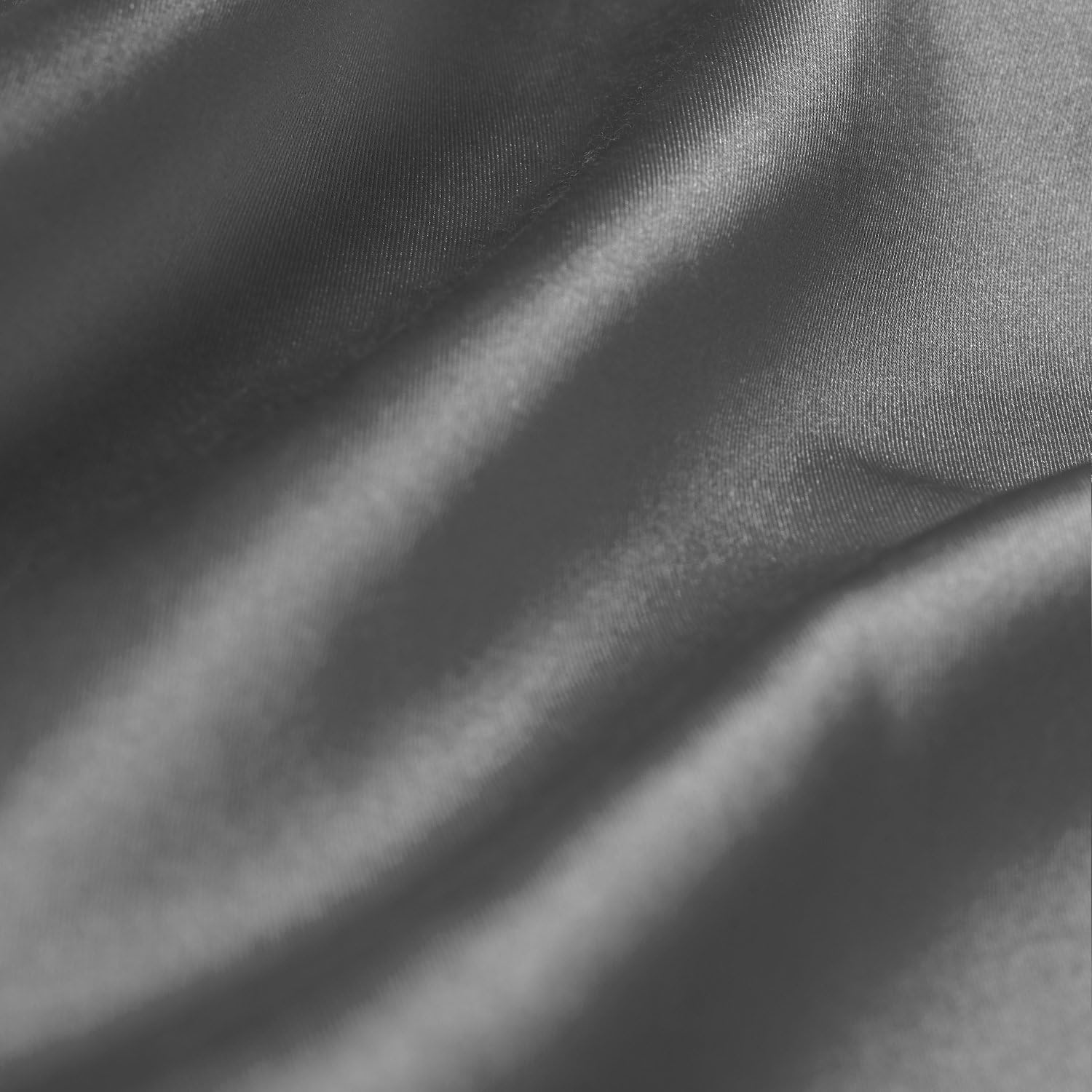 ChadMade Elegant Vintage Polyester Cotton Silk Solid Curtain Dark Grey 50" W x 63" L, Antique Bronze Grommet Silk Satin Drapes Window Treatment Panels with Room Darkening Lined (1 Panel)