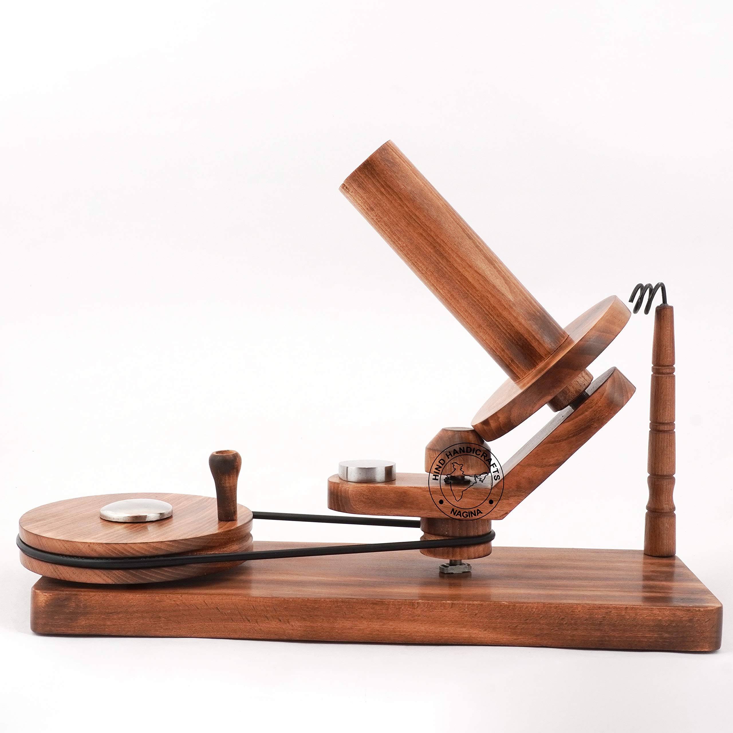 Enrollador de bolas de hilo de madera, hecho a mano, de madera natural para tejer y ganchillo, enrollador de hilo central para madejas, madejas y fibras sueltas, regalo ideal para