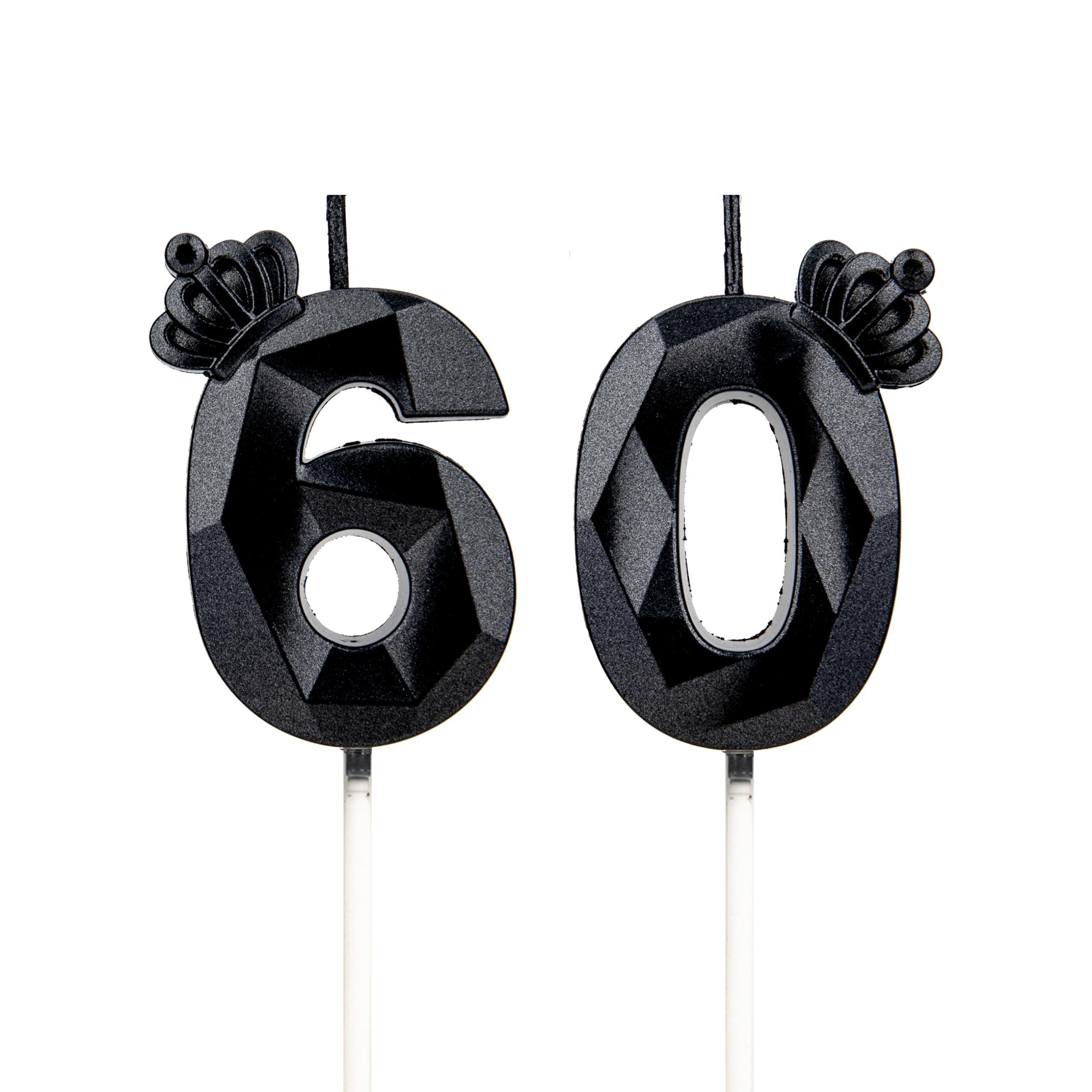 Candele Per Torta 30° Compleanno Con Corona Oro/Nero – Set Di 2 Numeri 3 E 0 - 2
