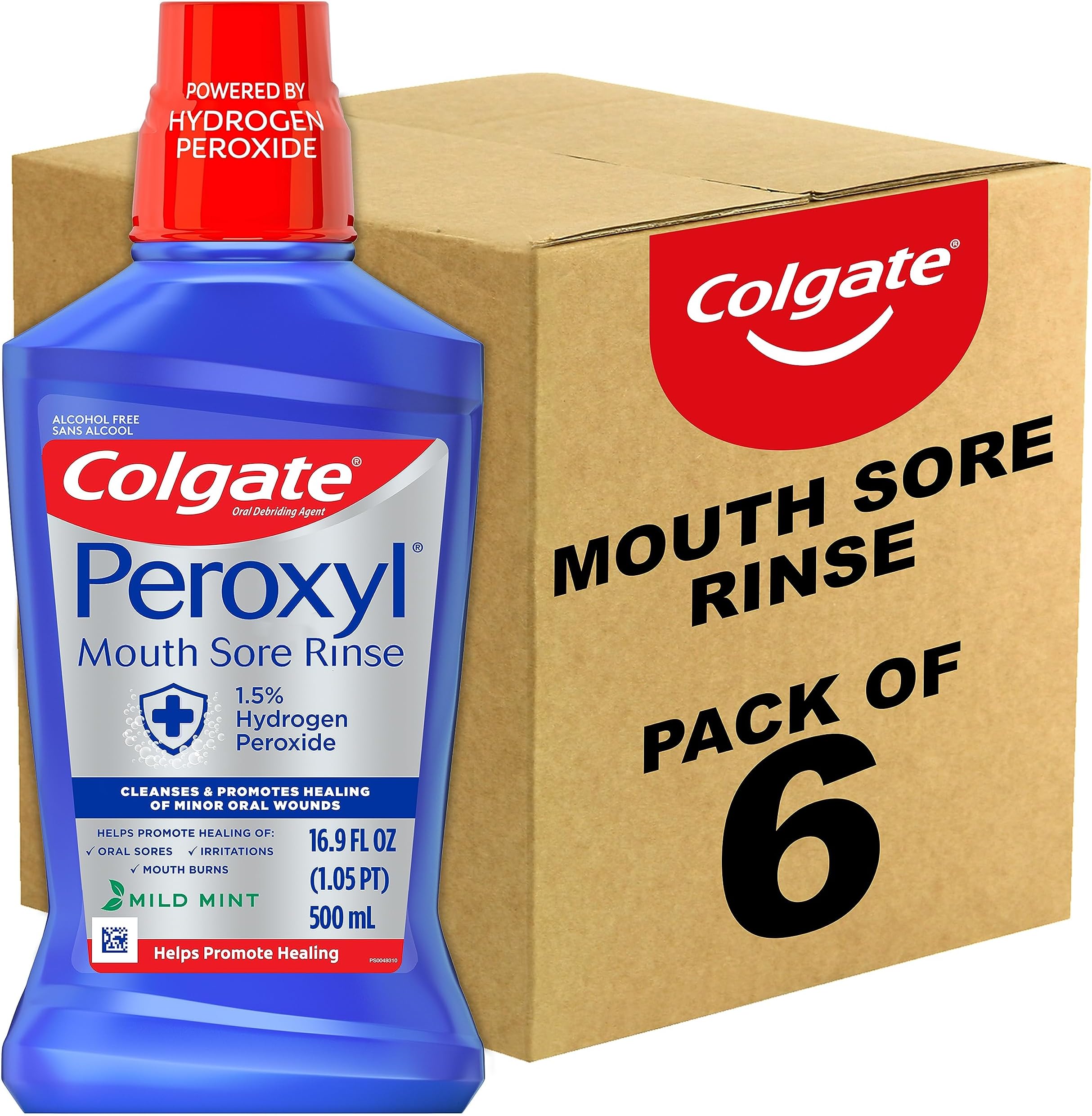 Colgate Peroxyl Antiseptic Mouthwash and Mouth Sore Rinse