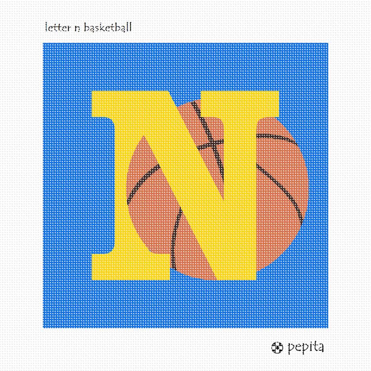 Pepita Needlepoint kit: Letter N in Basketball, 10