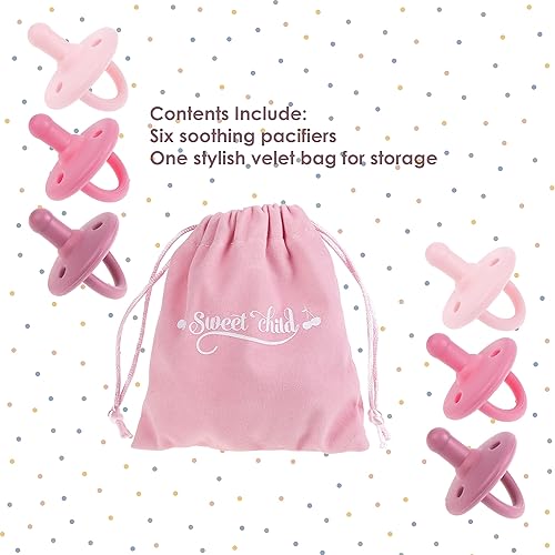 Miniatura 2 de Chupetes Soothie de 0 a 18 meses, juego de 6 chupetes de silicona ultraligeros con mango plegable y 3 agujeros de aire para mayor seguridad, los