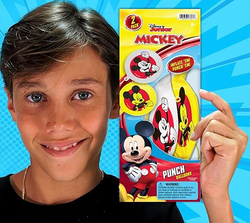 Miniatura 2 de JA-RU (2 Pack) Disney Micky Punch Balloon Fidget Ball Inflate & Punch Fidget Toy Inflatable Big Bounce Ball Stress Relief Punching Bag Toy for Kids.