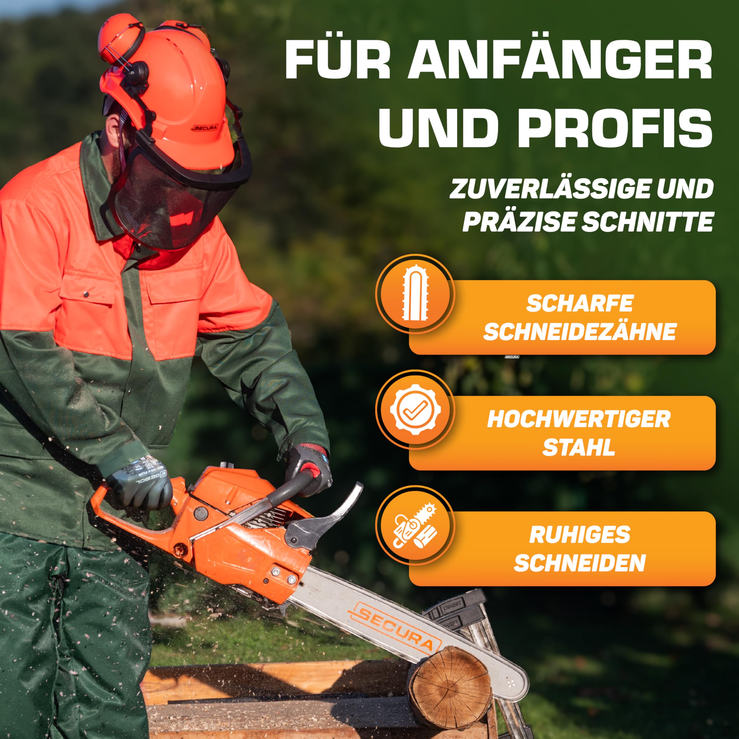 SECURA 4x Sägekette 30cm 1/4 1,1 mm 64 TG kompatibel mit Stihl MSA140 MSA140C B Motorsägen