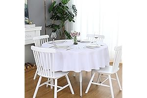 Elegant White Round Tablecloth: A Round 48-Inch Cover for Unforgettable Gatherings
