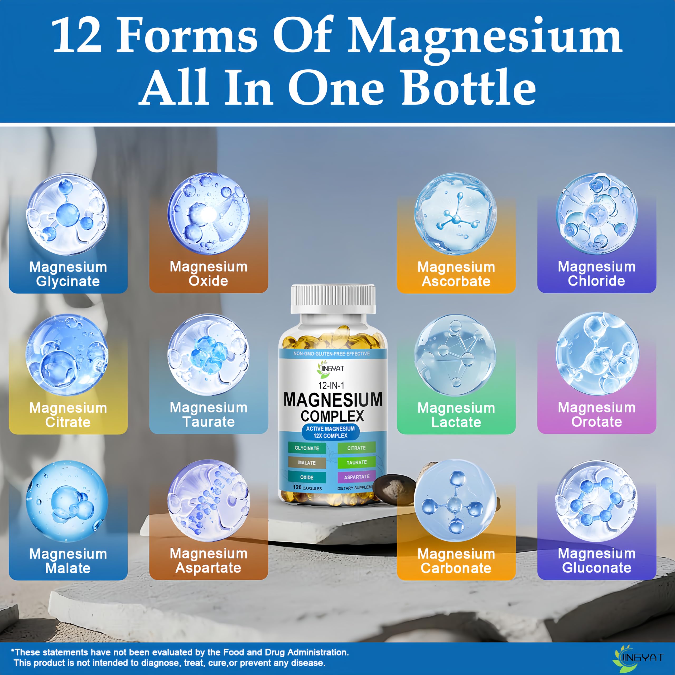 Magnesium Complex Softgels - 12-in-1 Magnesium Supplement with Glycinate,Citrate,Malate,Oxide,Taurate - High Absorption Magnesium Complex for Women & Men for Muscle, Heart, Sleep, Bone, Nerve Support — Amazon image 6
