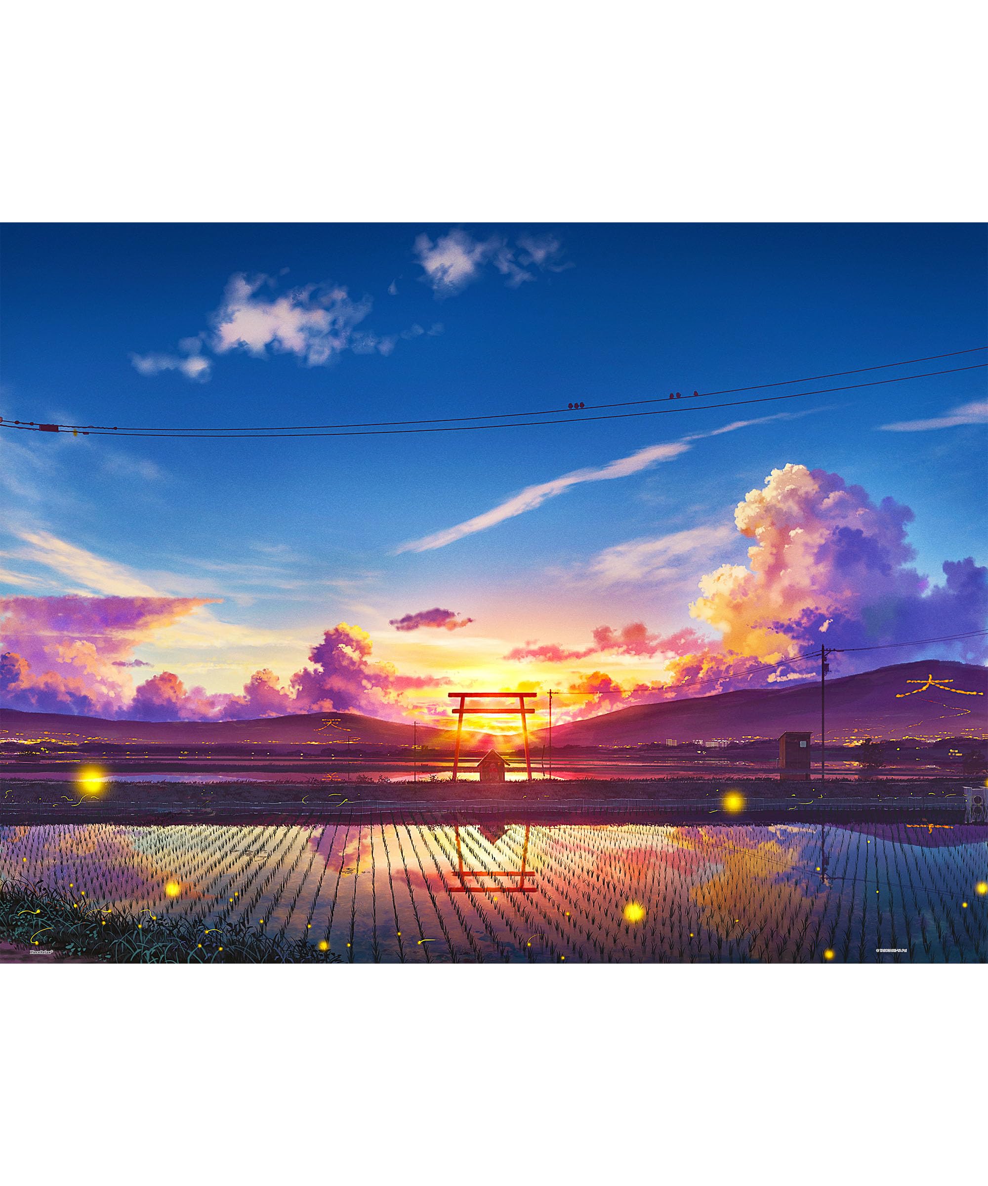 PieceRelax PieceClicks Plastic Jigsaw Puzzles for Adults 1000 Pieces - ペい - Sunset of Shinden - 25.2 X 18.9 Inches, Most Satisfying Table Games, No Glue Needed [U1045]