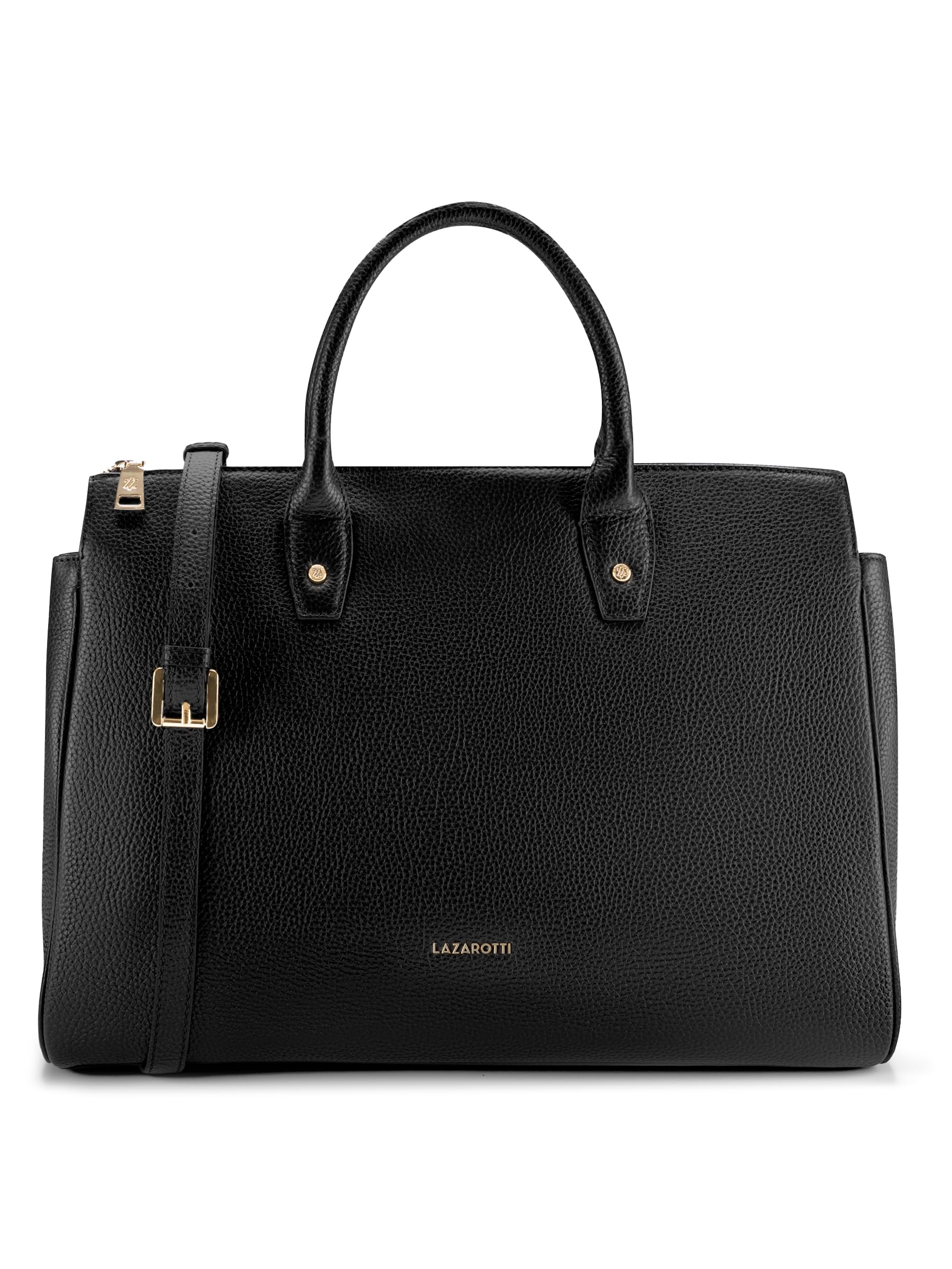 Lazarotti Bologna XL Damen Leder Handtasche | längenverstell- & abnehmbarer Tragegurt | sehr große Henkeltasche 40 cm
