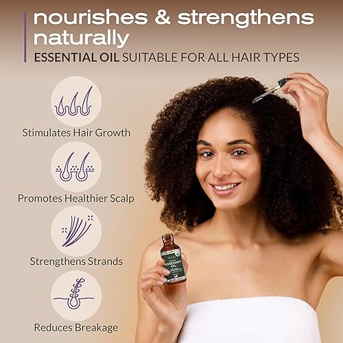 Miniatura 5 de Ella & Eden Aceite esencial de romero orgánico, botella grande de 4 onzas líquidas, 100% puro, destilado al vapor, sin hexano, para el crecimiento