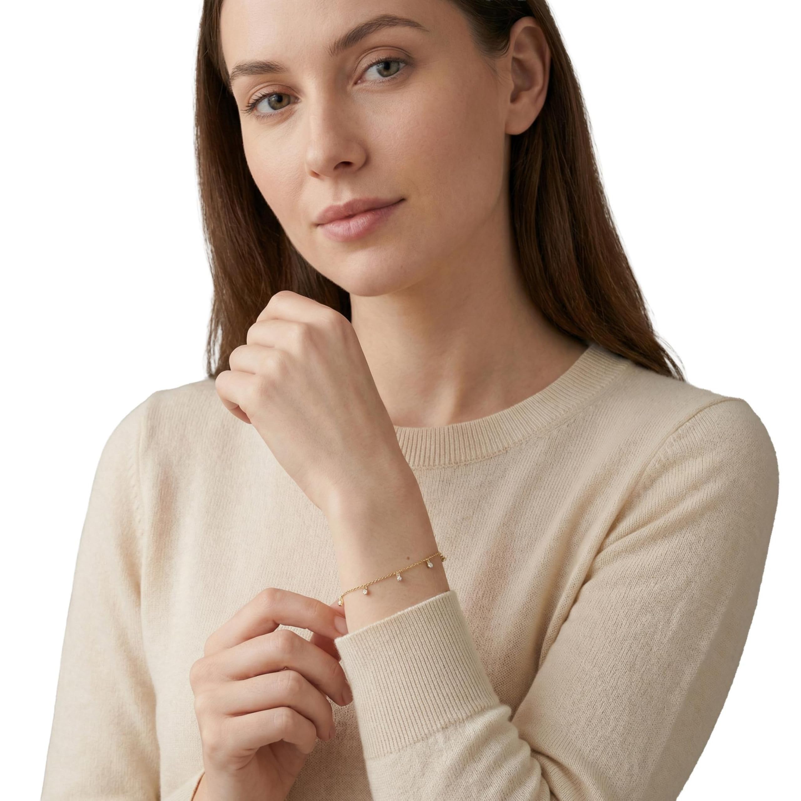 amor - Bracciale da Donna in Argento 925 - Placcato Oro/Dorato - con Zircone - AMR-B0013