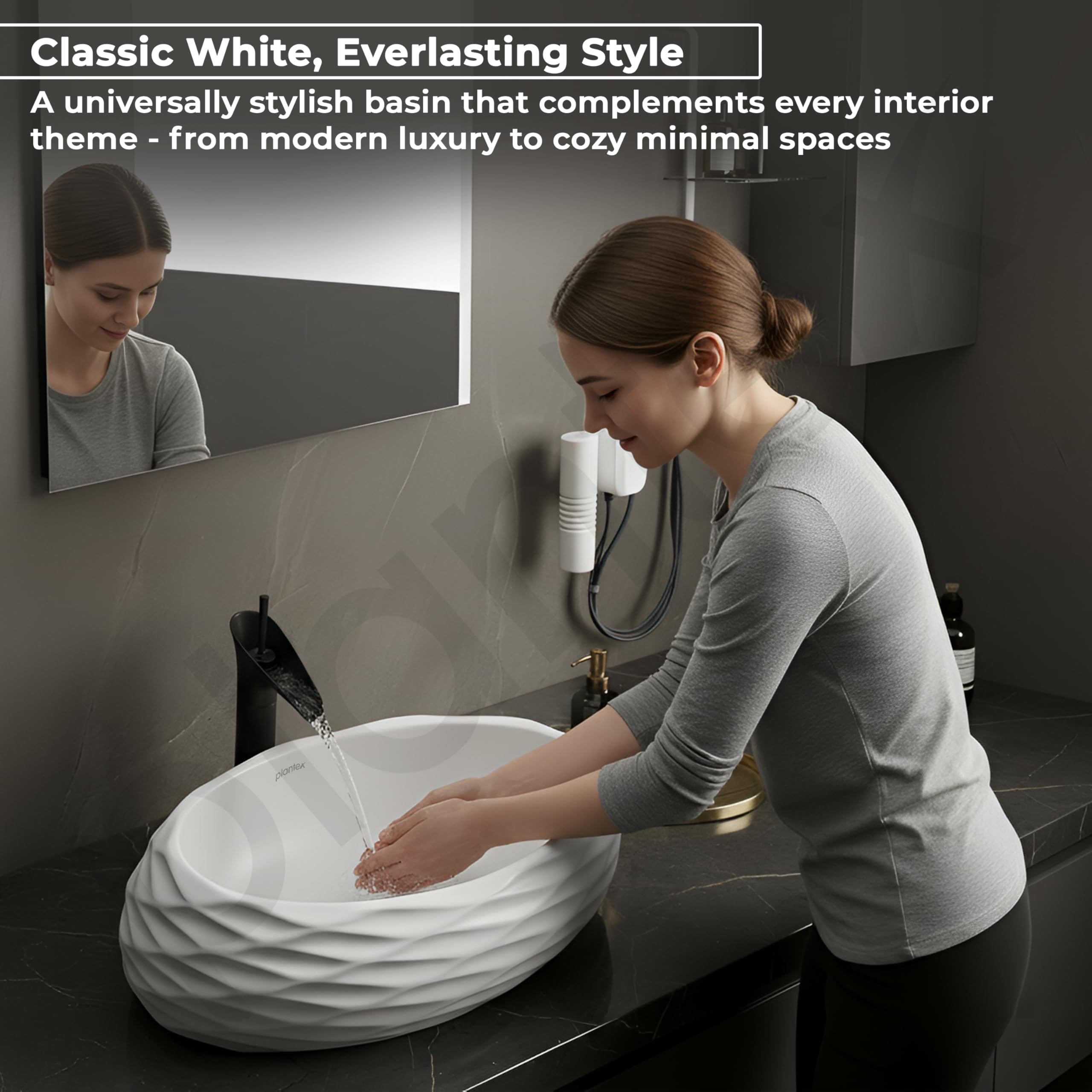 Plantex Ceramic Basin - Modern Bathroom Sink -7 Plantex Ceramic Basin - Modern Bathroom Sink -7