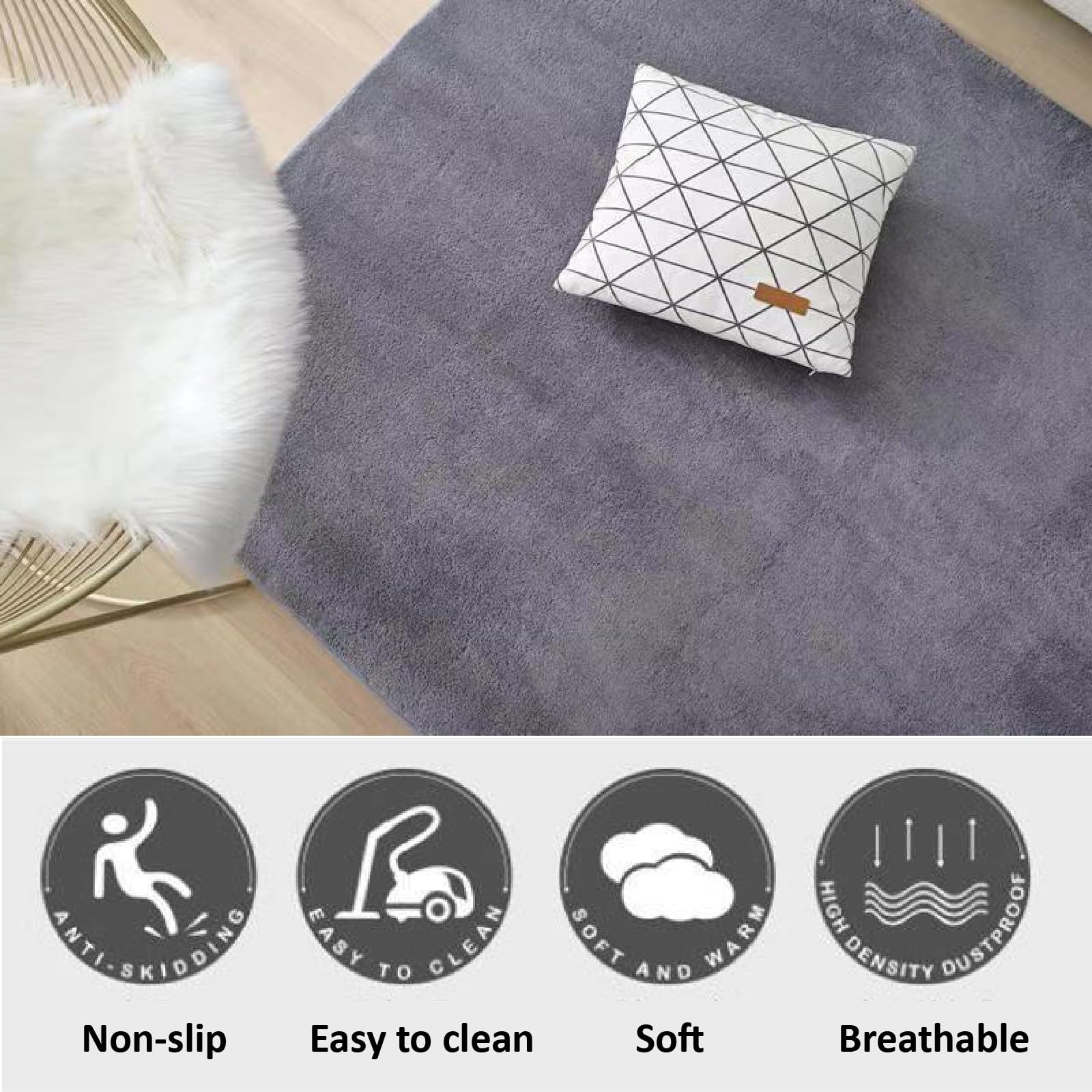 Petit tapis moelleux et confortable pour chambre à coucher, tapis de chevet épais et lavable, motif crypté, 80 x 150 cm, idéal pour le salon et la décoration café