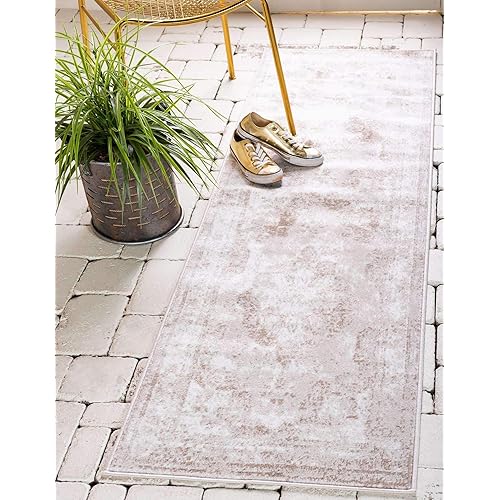Unique Loom Sofia Collection Area Rug - Salle Garnier (2' x 9' 10" Runner, Beige/ Ivory)