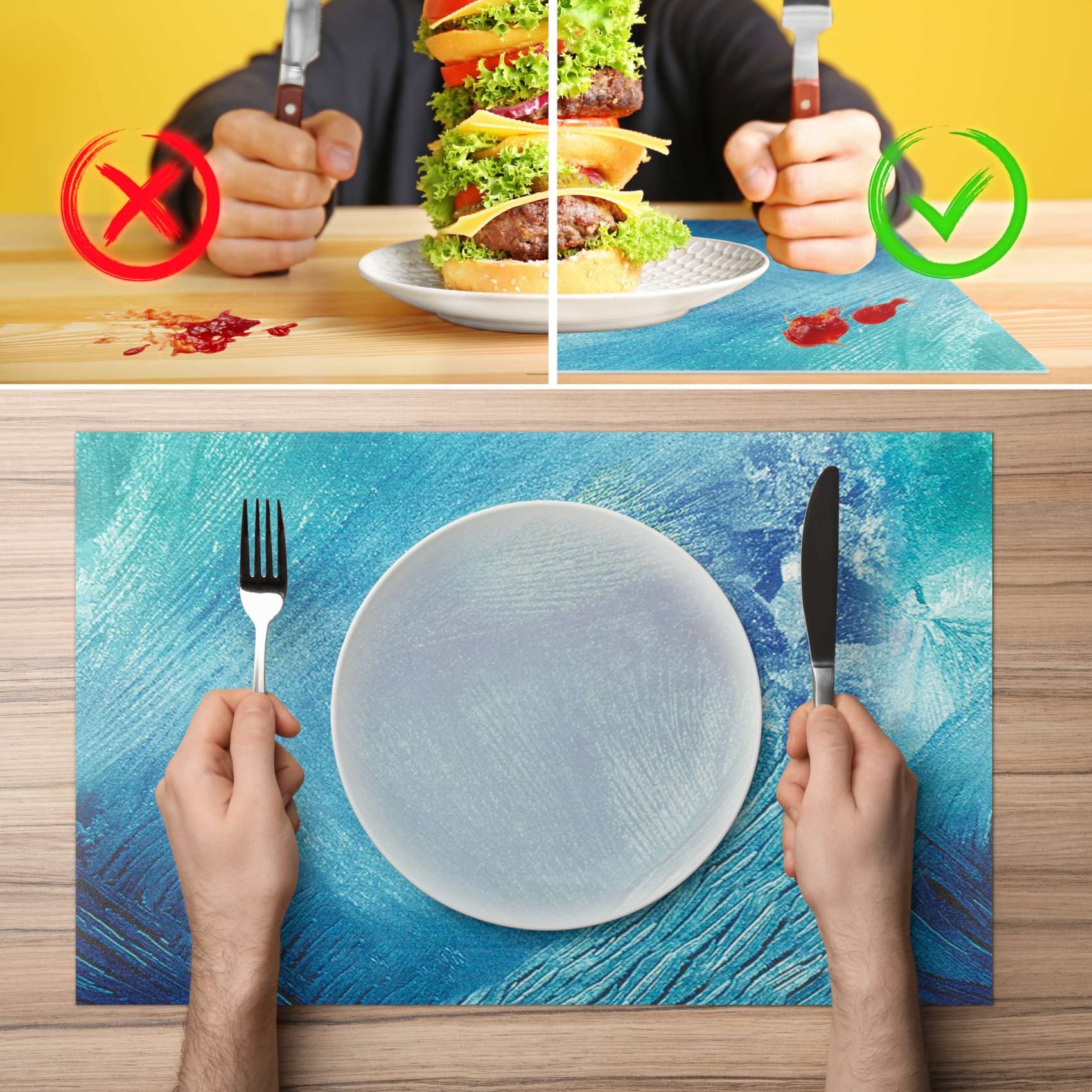 ANRO Platzset EIS 30x45 cm – 6er Set, abwaschbar