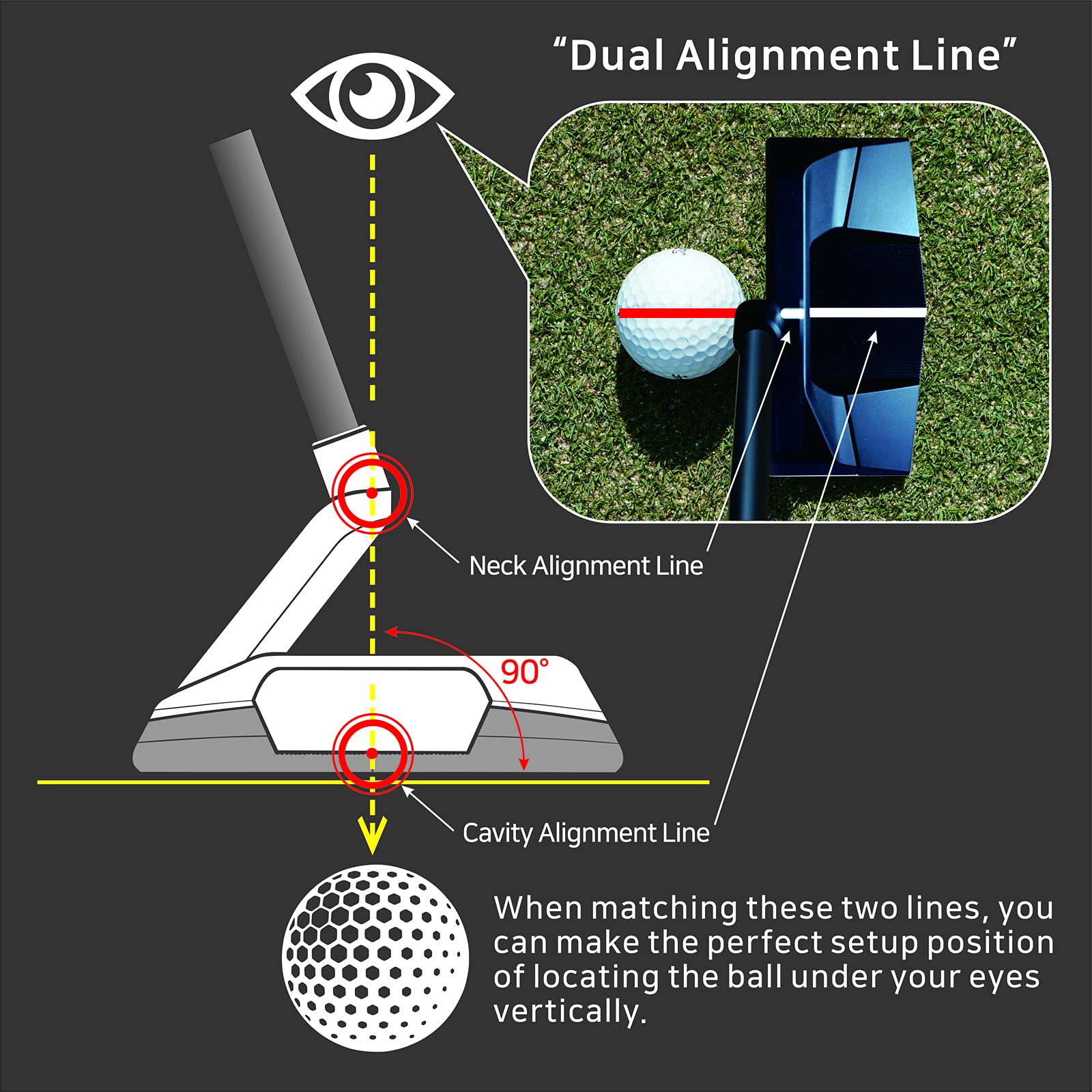 Crossputt cp-100 Golf Club Putter Dual Alignment Line (35