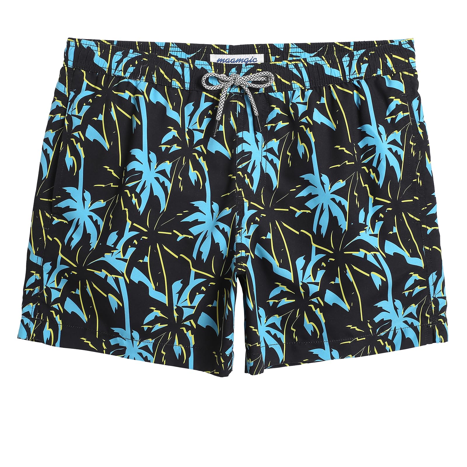 maamgic Mens Swim Trunks 5 Inch with Mesh Lining, Quick Dry Mens Bathing Suit, Swim Shorts for Swimming and Beach