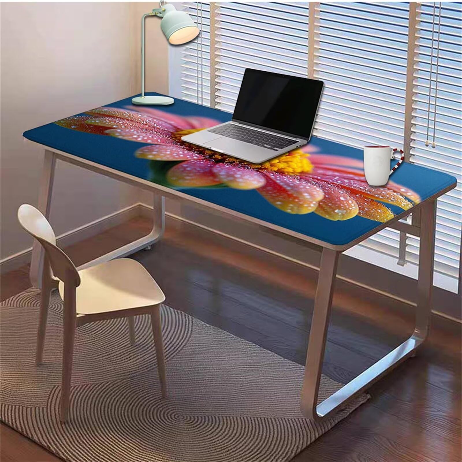 Gamingowa podkładka pod mysz 1200 x 600 x 3 mm, XXL, wodoszczelna, odporna na ścieranie, z przyszytymi krawędziami, niebieska, podkładka na biurko, poprawia prędkość i precyzję pod laptopa, komputer