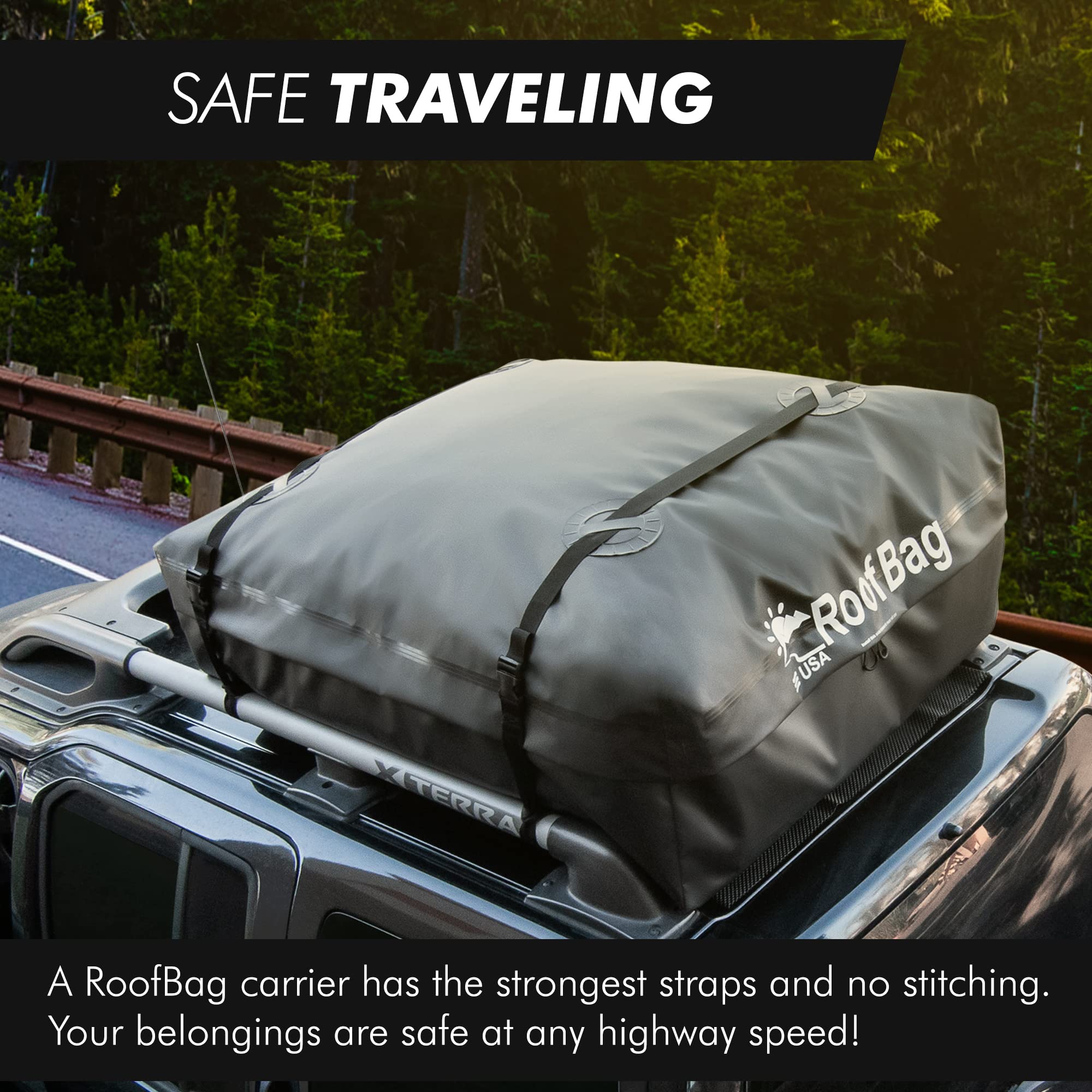 RoofBag Rooftop Cargo Carrier, Original Roof Bag Made in USA for Any