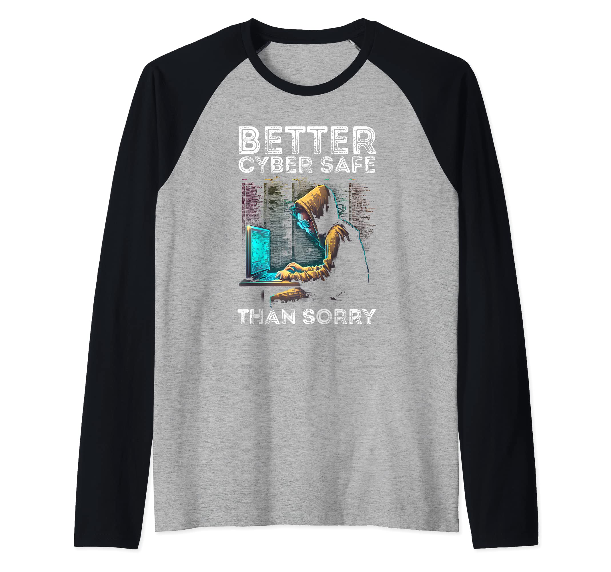 Cyber Security Specialist DesignsCyber Security Hacker and Cyber Securtiy Professional Raglan Baseball Tee