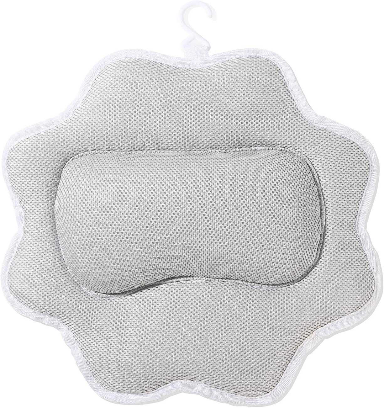 YISUN Non-Slip Spa Bath Pillow with 5D Air Mesh Technology for Tub, Machine Washable - Bathtub Pillow Cushion Provides Head, Neck and Shoulder Support, Fits Any Size Tub, Spas