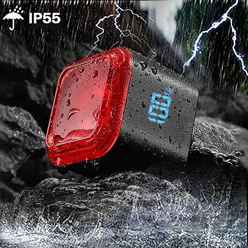 Miniatura 5 de 2025 Upgraded Version Smart Bike Tail Light with Digital Battery Display, 6 Modes Auto Bike Brake Rear Light, Auto Sleep & Motion Activation, IPX6