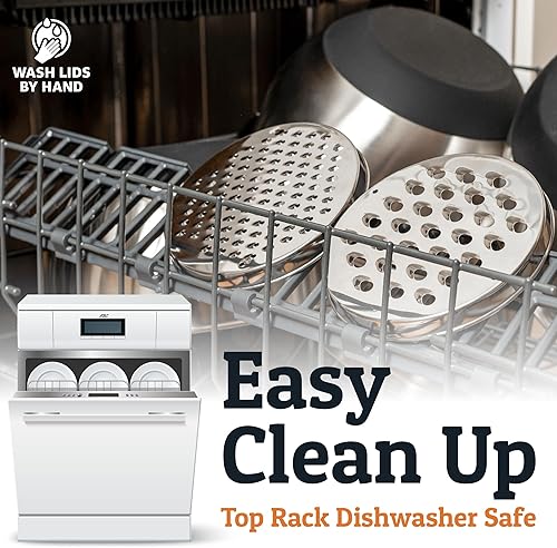 Miniatura 6 de Priority Chef Juego de tazones para mezclar de acero inoxidable con tapas, 30 piezas de primera calidad con 6 cuencos de metal para cocina, 3