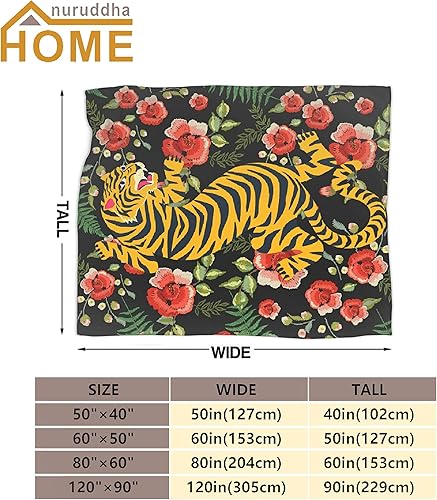 Miniatura 7 de Manta de varios tamaños, manta de arte de tigre para sofá, forro polar, suave, esponjosa, acogedora, cálida, manta de franela de lujo, tamaño para