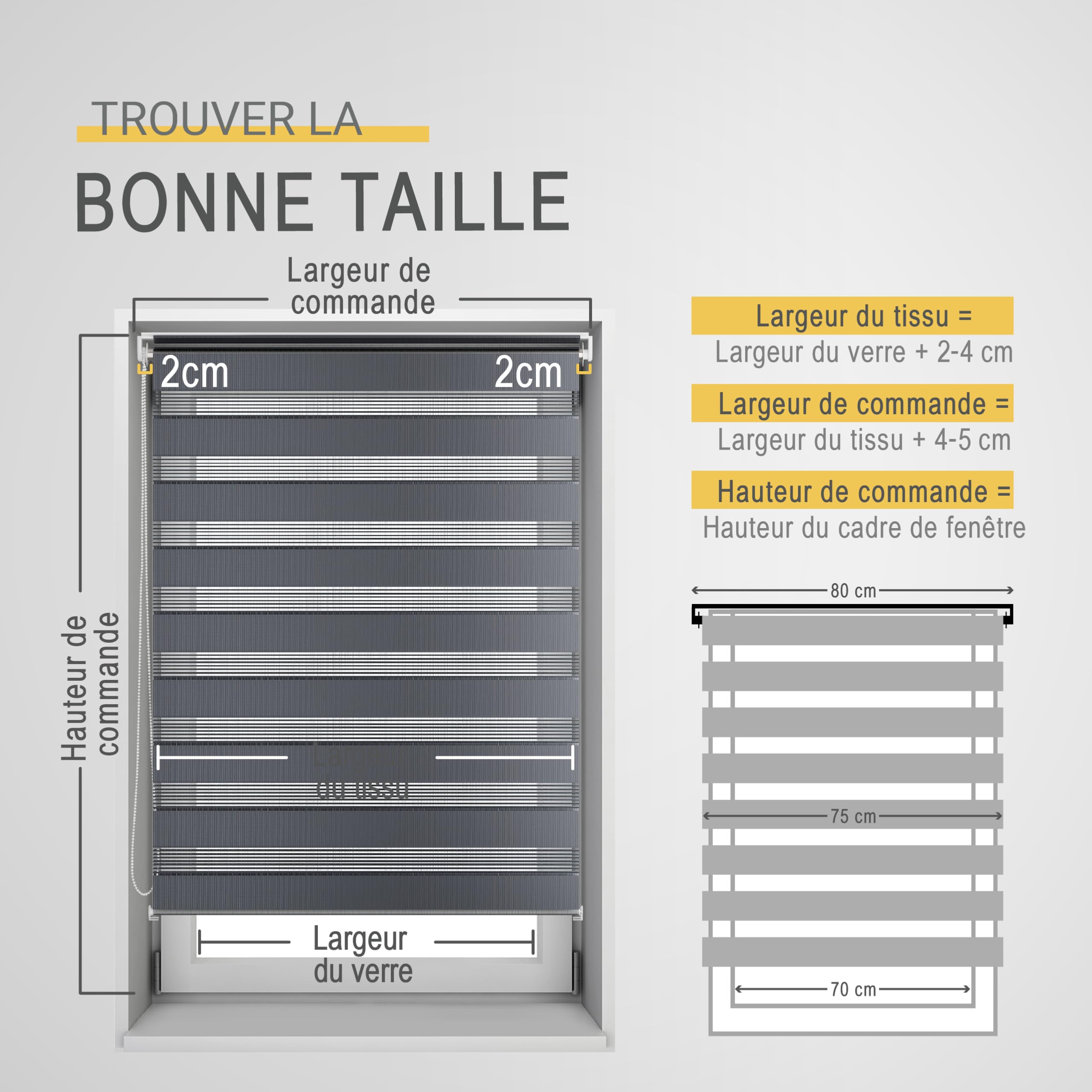 Sol Royal Store Enrouleur Double Jour Nuit sans perçage occultant
