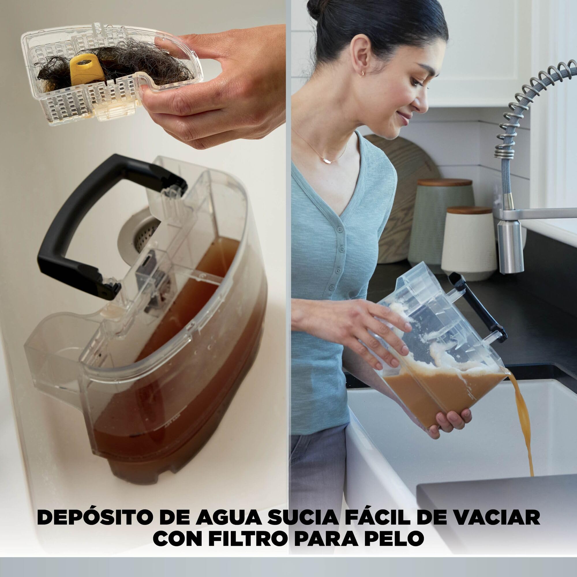 Shark StainStriker HairPro Pet Limpiador Portátil para Manchas y Pelo de Mascota - Succión de 450 W y Herramienta Extractora de Pelo - Incluye 4 Accesorios y 2 Soluciones de Limpieza - Gris, PX250EUCP