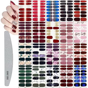 Amazon Com Nail Angel 12pcs Nail Art Full Cover Sticker Nail Art Wrap Christmas Series Full Cover Sticker Nail Strips For Women Winter Strips 10052 Beauty