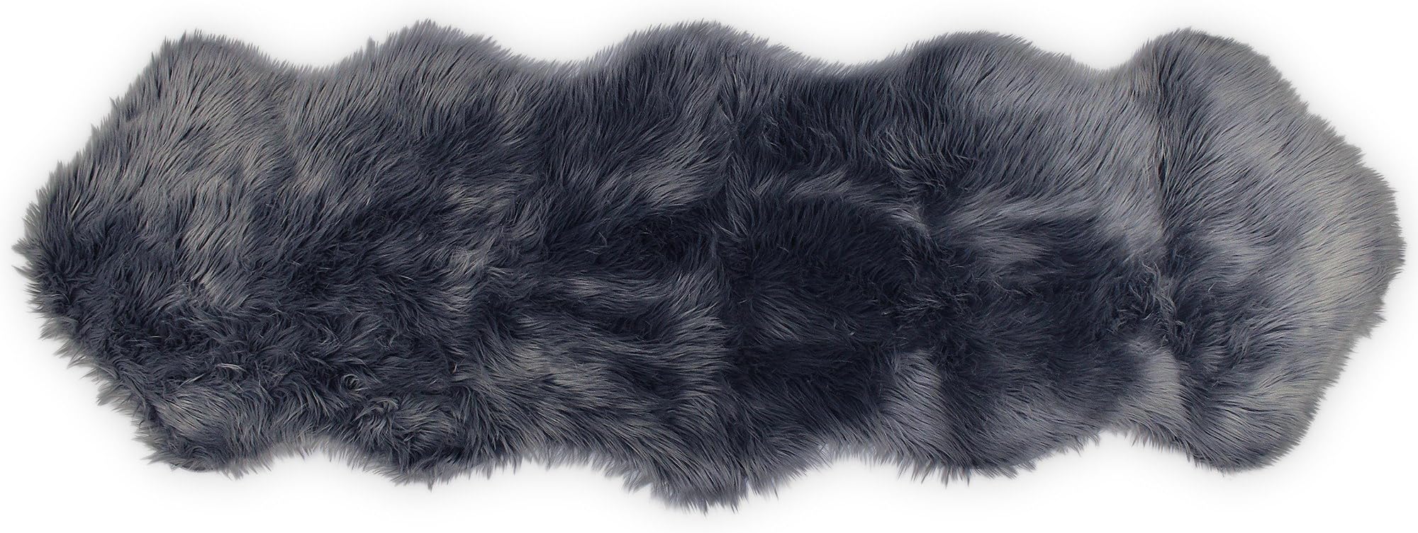 Gray : Nouvelle Legende Faux Fur Sheepskin Premium Rug Duo (23 in. X 73 in.) Gray