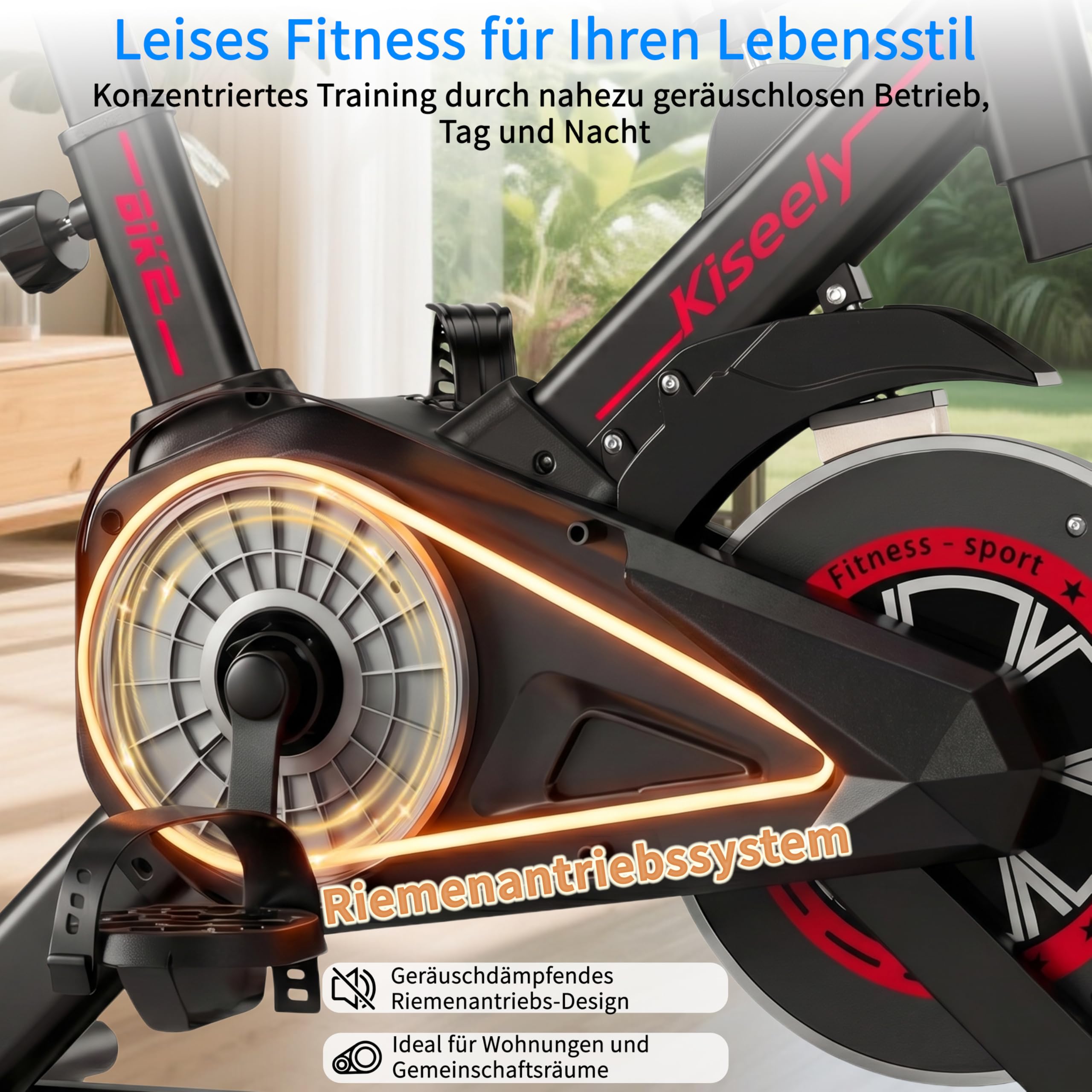 Heimtrainer Fahrrad, Leises Fitnessbike mit einstellbarem Magnetwiderstand, Indoor Cycling Bike mit LCD-Display, Ergonomischer Komfortsattel für Home Gym Indoor Cycling