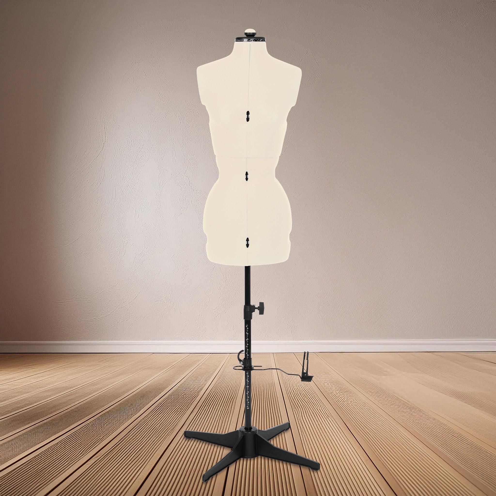 Schneiderpuppe Supa Fit Damen Gr. S (34-42), weiblicher Torso, Büste, verstellbare Drehregler, individuelle Anpassung an Hals, Taille, Brust, Hüfte (beige, S)