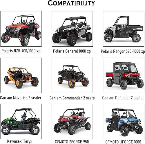 Miniatura 7 de QYMOTO Funda UTV resistente al viento para Hisun UTV, CFMOTO Uforce UTV, Yamaha Rhino cubierta, Polaris Ranger, Coleman UTV, Axis UTV cubierta