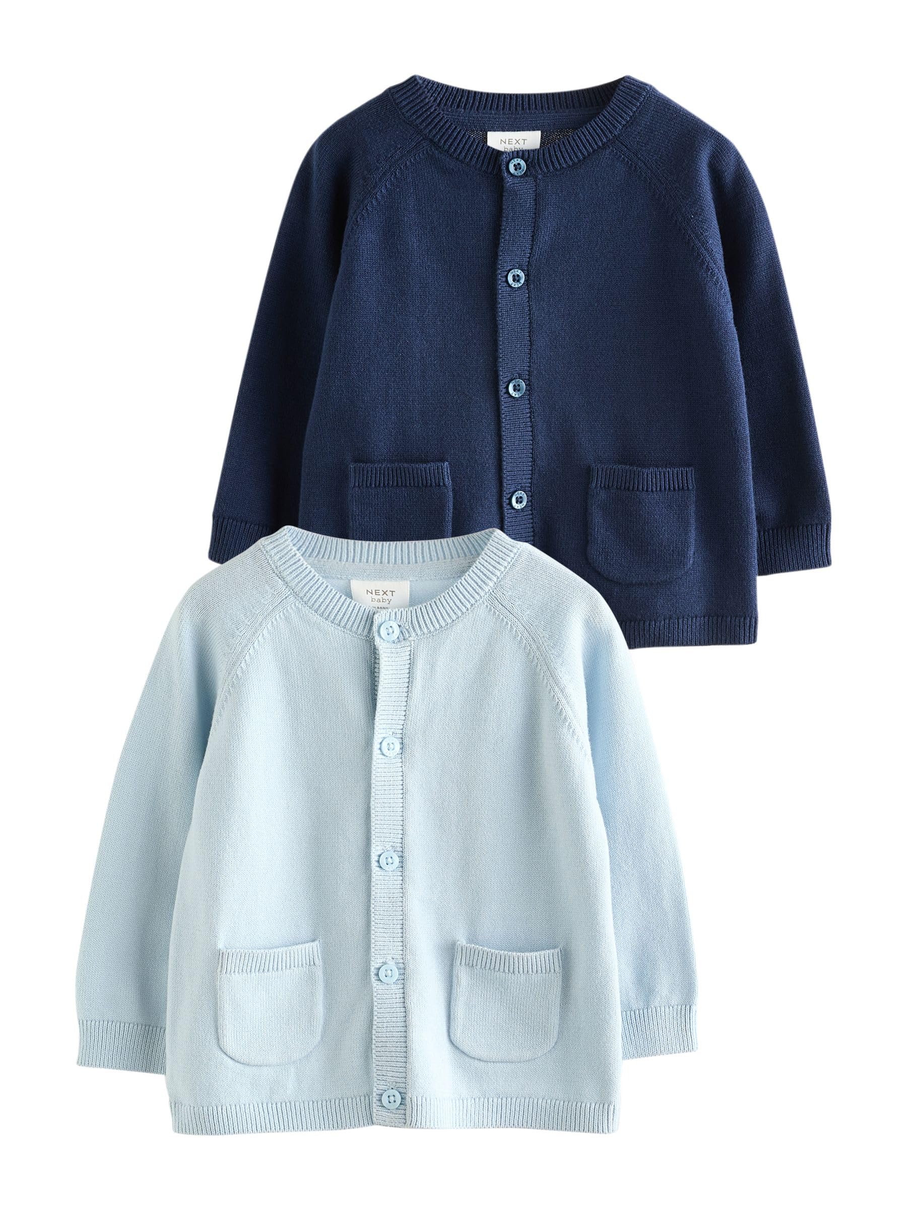 NEXT Bambini Confezione da 2 cardigan in maglia per neonati in 100% cotone