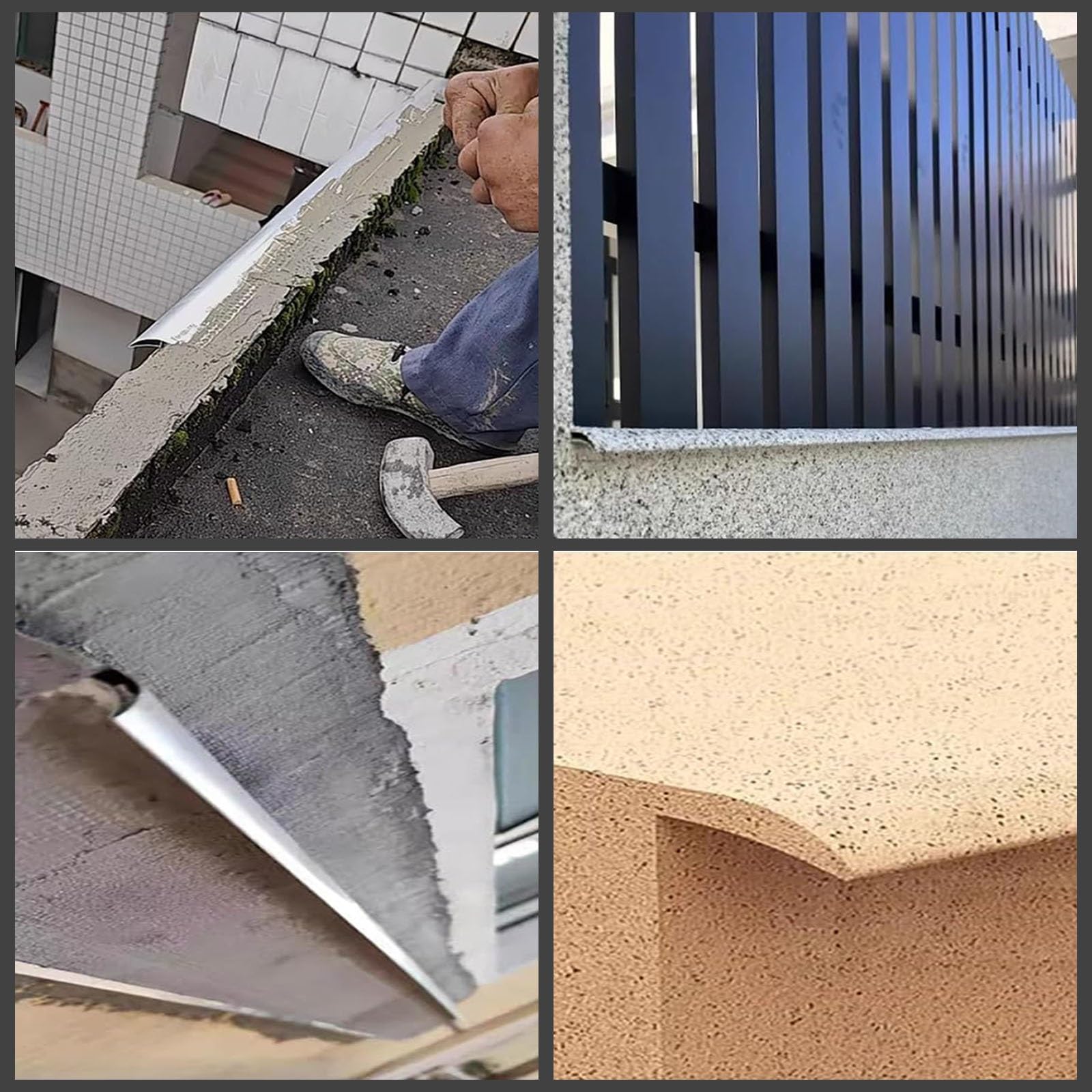 vierteaguas muro exterior Deflector de techo 50 180 cm longitud para macizos de flores, borde de caída de lluvia con pico de águila para borde de cerca(W 40 MM L 130 CM)