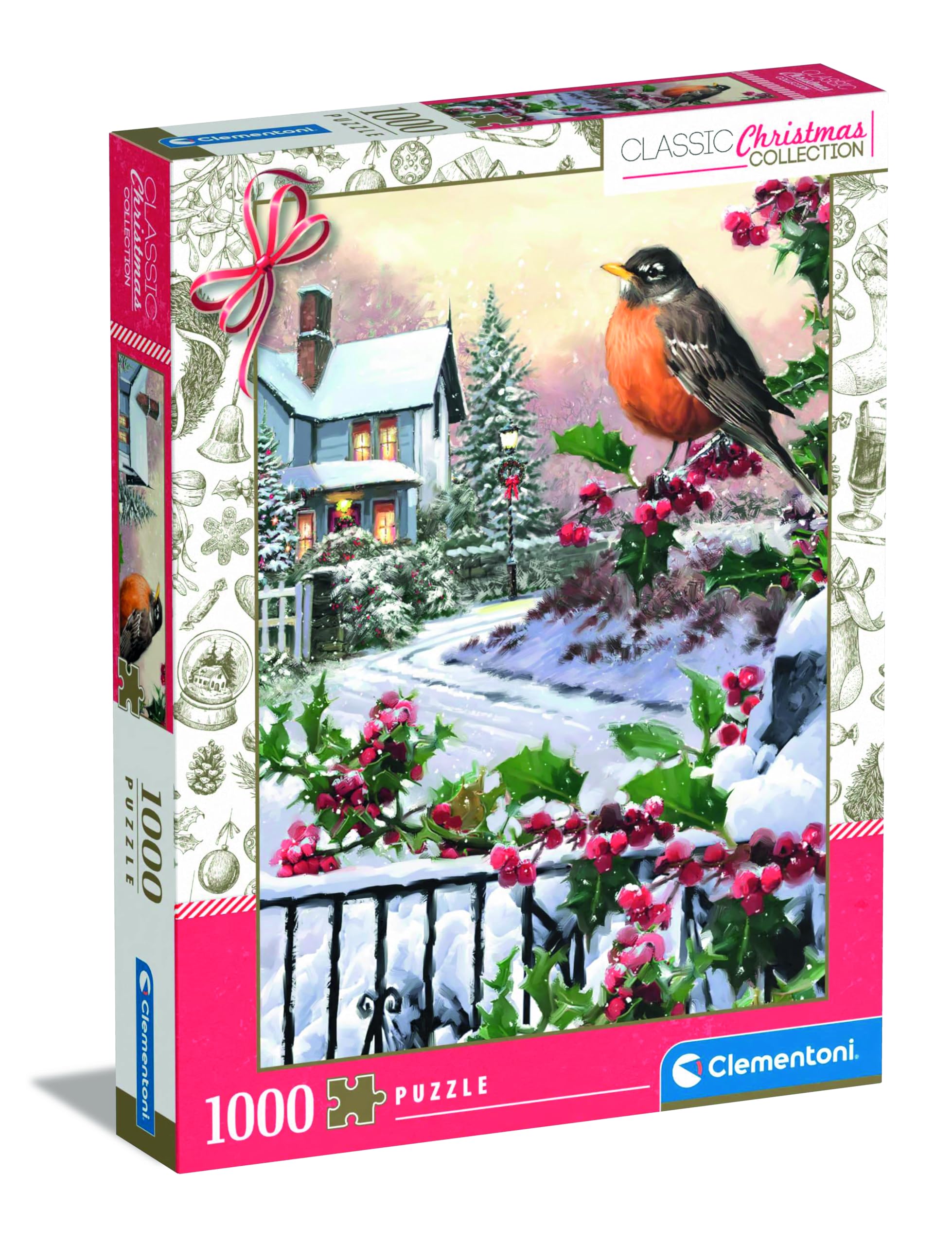 Clementoni Robin and Holly Bushes - Puzzle 1000 Teile Erwachsene - Puzzle Erwachsene in 70 x 50 cm - Puzzle Weihnachten von Clementoni 81501