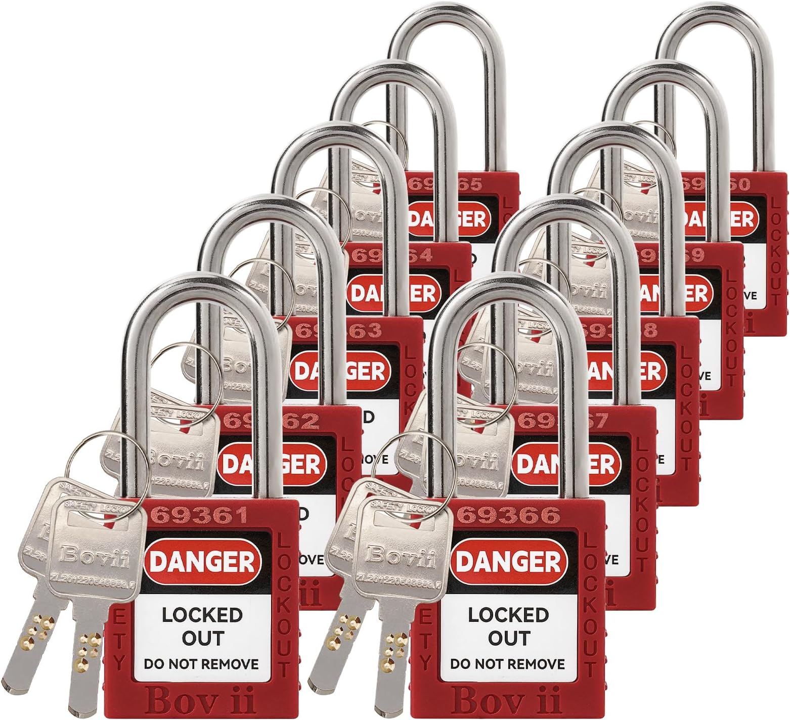 Master Lock 410KARED Lockout Tagout Safety Padlock with Key, Keyed ...