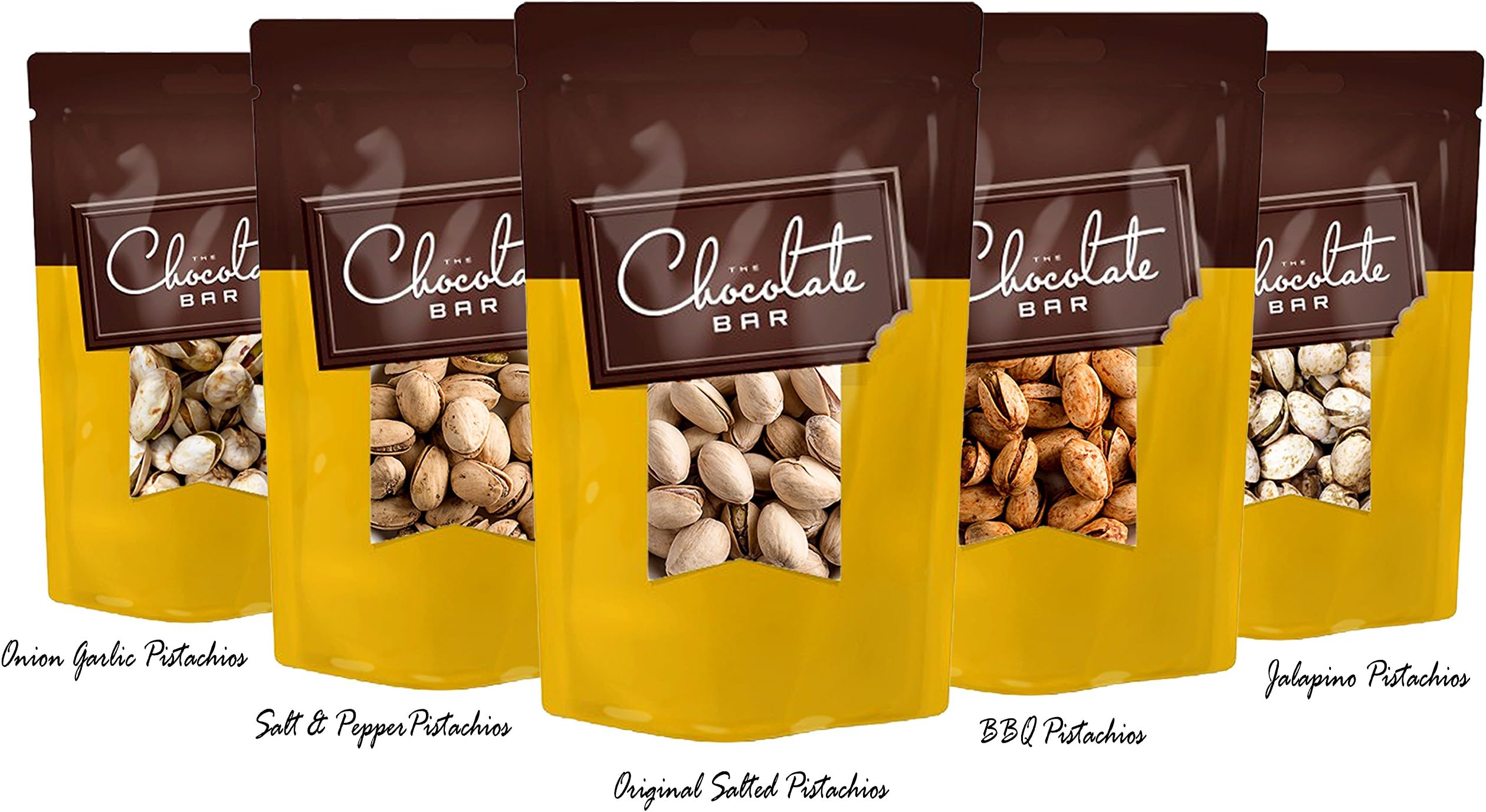 The Chocolate Bar - Premium Freshly Roasted Pistachio Nut Variety Pack - 5 Flavors - 5 Pounds