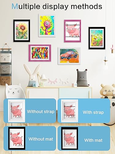 Miniatura 4 de Orionstar Marcos de arte para niños, marcos de fotos intercambiables, marcos de exhibición de fotos de apertura frontal de 11.8 x 8.5 pulgadas con