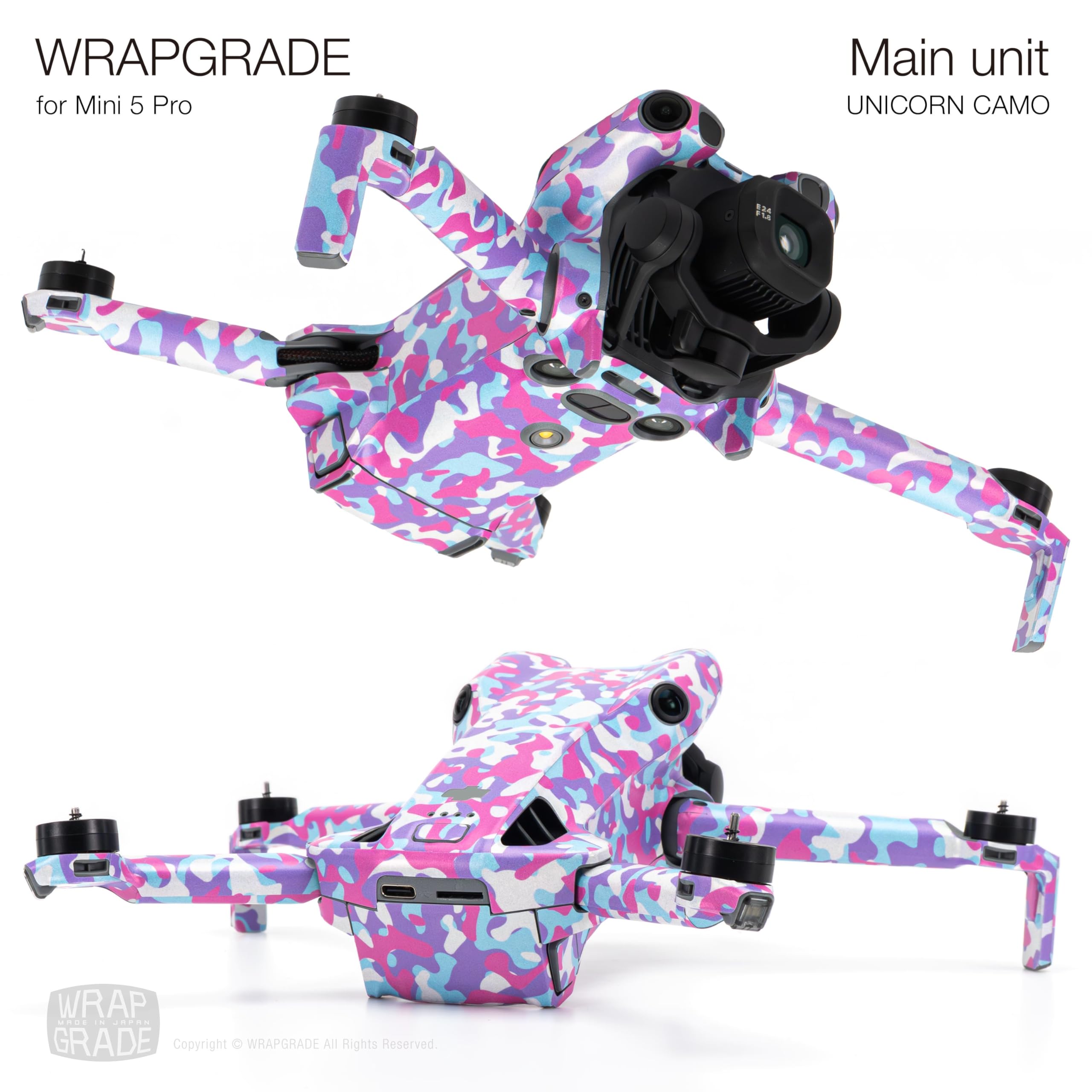 WRAPGRADE Skin Stickers Compatible with DJI Mini 5 Pro (Unicorn Camo) - Image 4