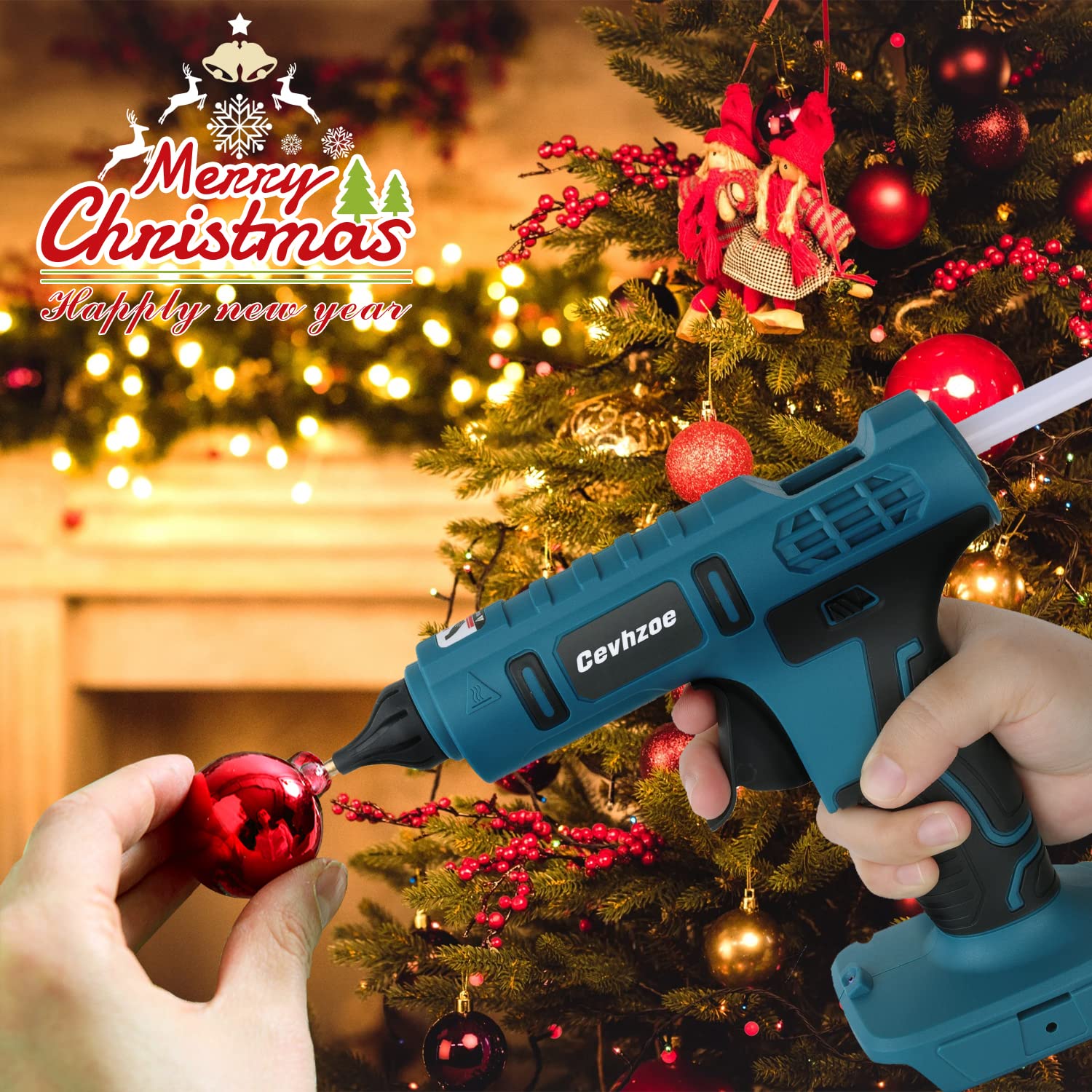 Cevhzoe Cordless Glue Gun, Full Size Hot Glue Gun for Makita 18V Lithium-Ion Battery with 20Pcs 0.43