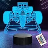 F1 Gifts for Boys Men, Formula 1 Racing Car 3D Illusion lamp Roadster Night Light for Kids Boys Bedroom Decor,16 Colors Changing Lighting Lamp with Remote Control