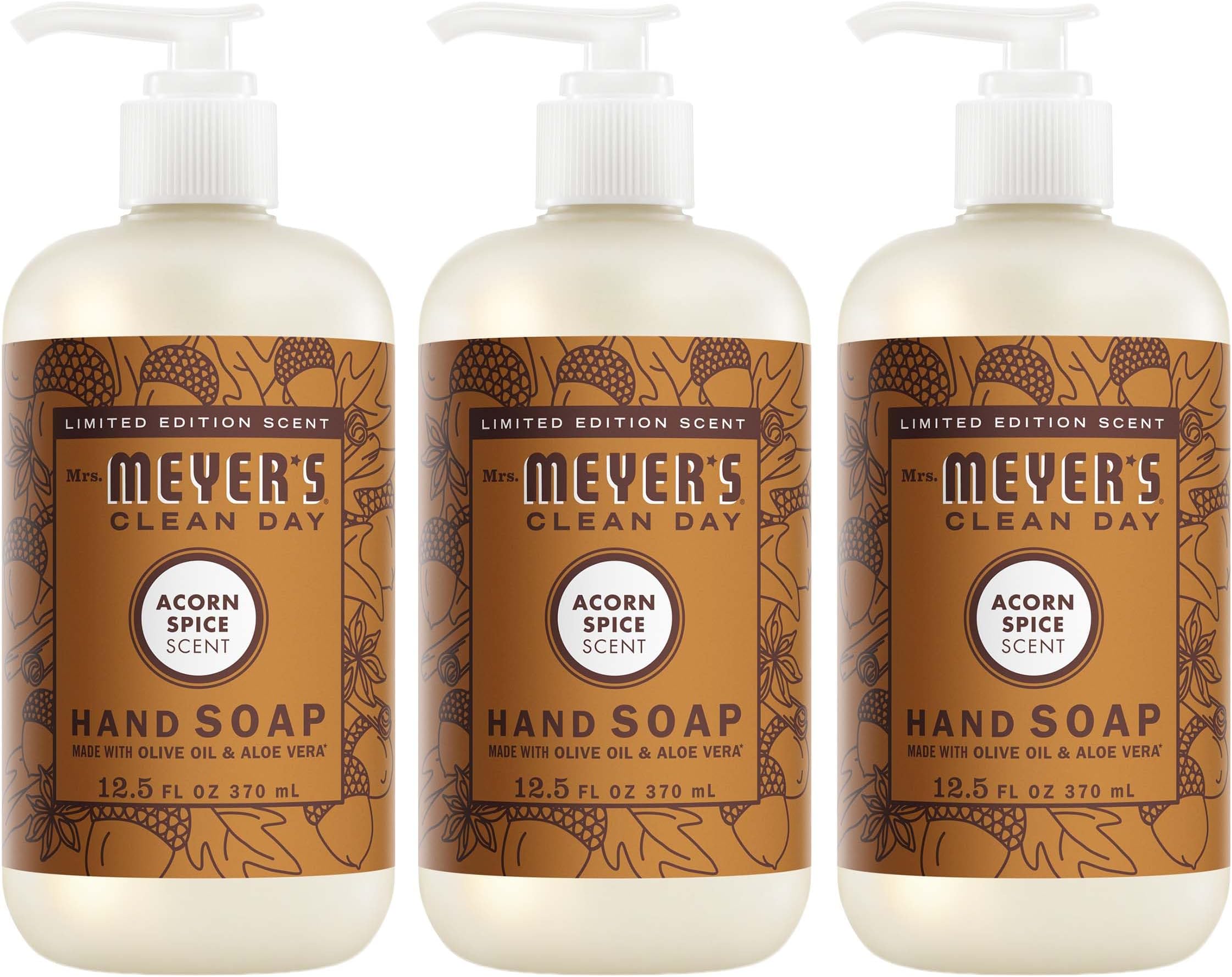 CLEAN DAY Hand Soap, Acorn Spice Scent, 12.5 Fl Oz Bottle - 3 Pack